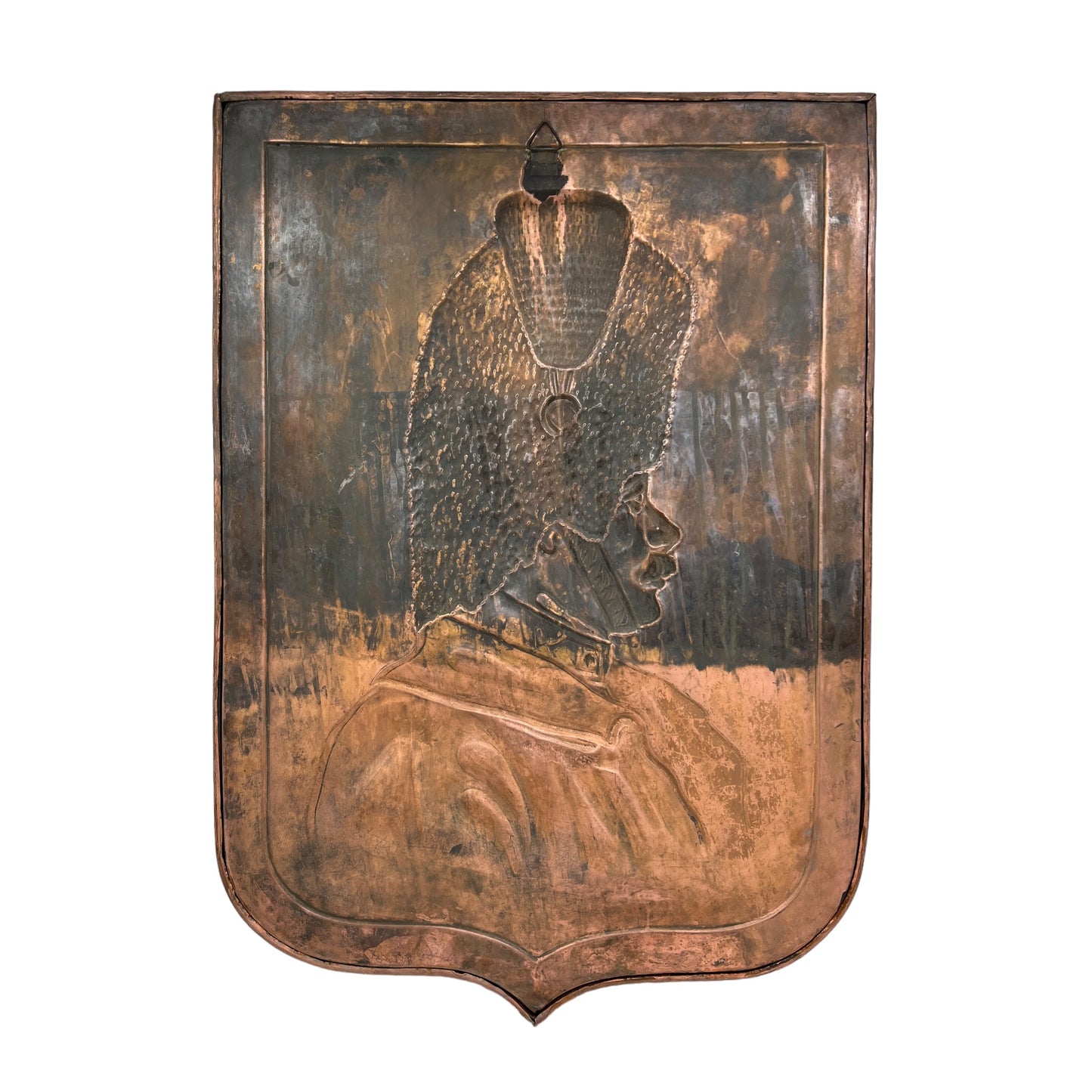 image large French copper embossed plaque