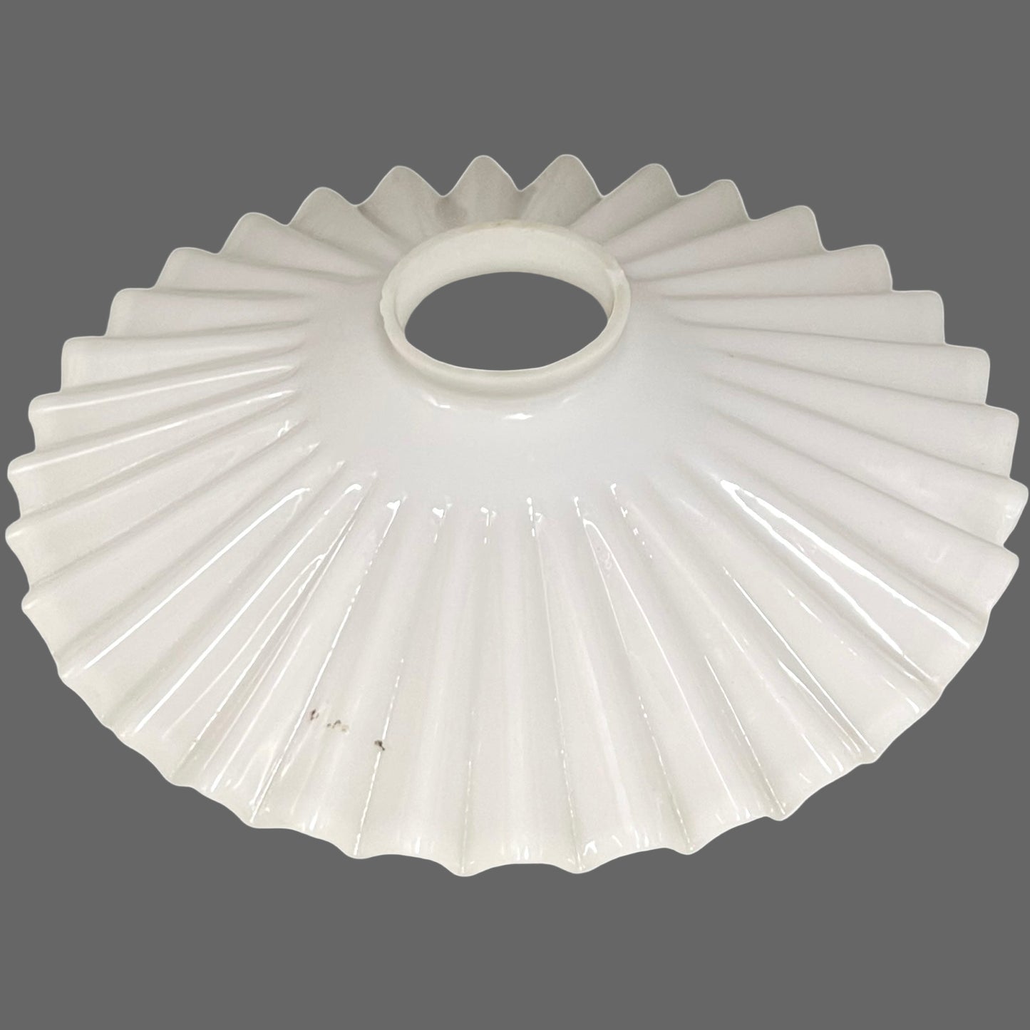 French vintage white glass lampshade on a white background