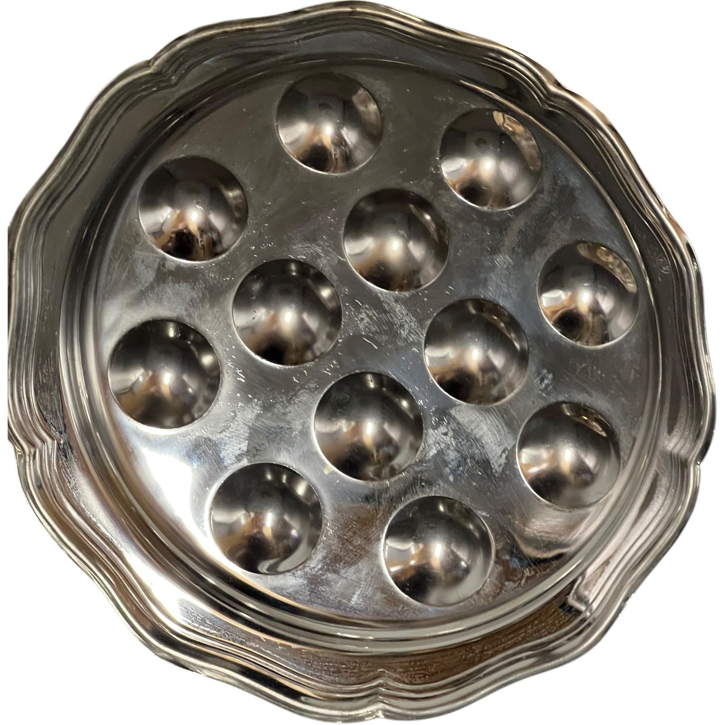 close view up stainless steel snail plate