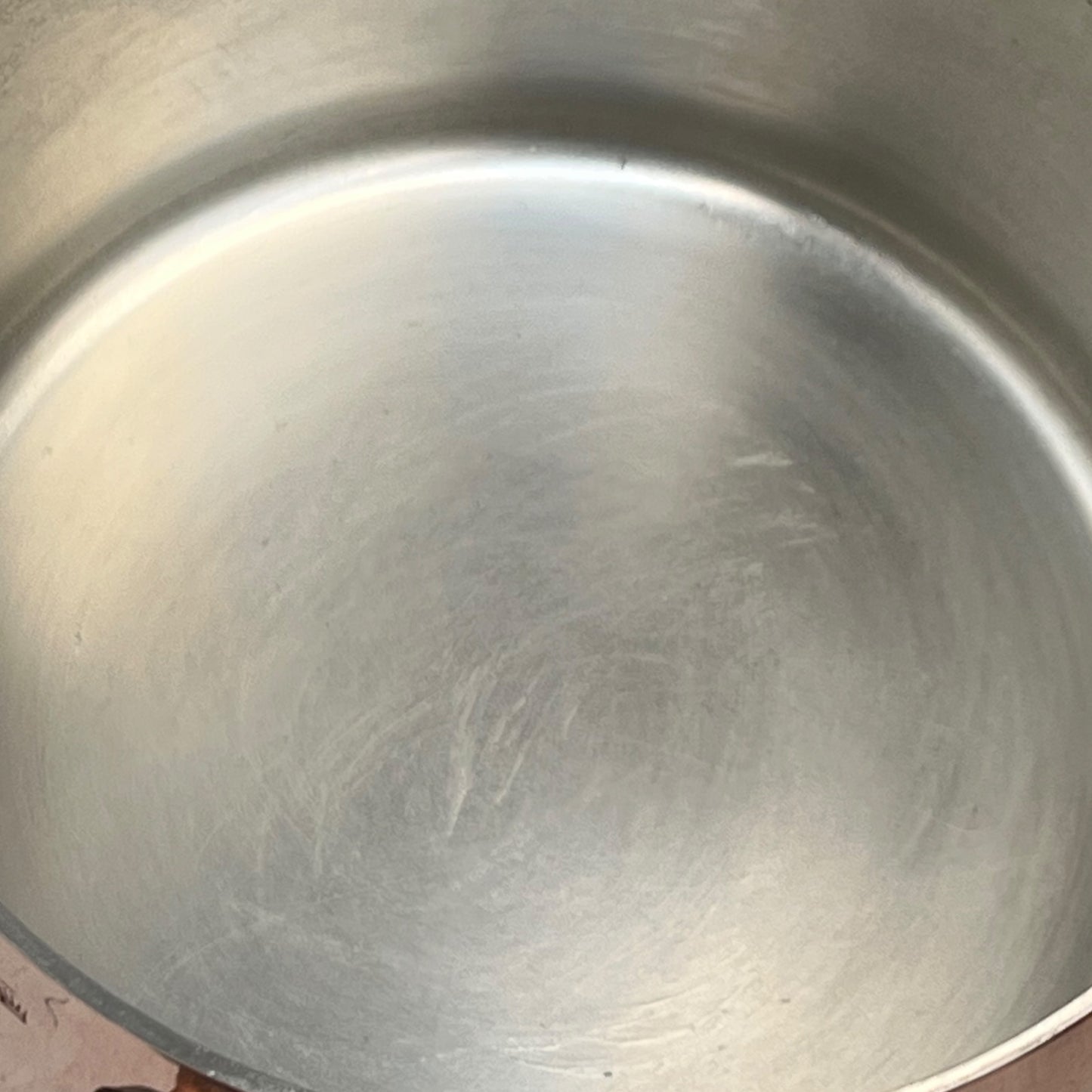 Copper saucepan with brand new tin lining