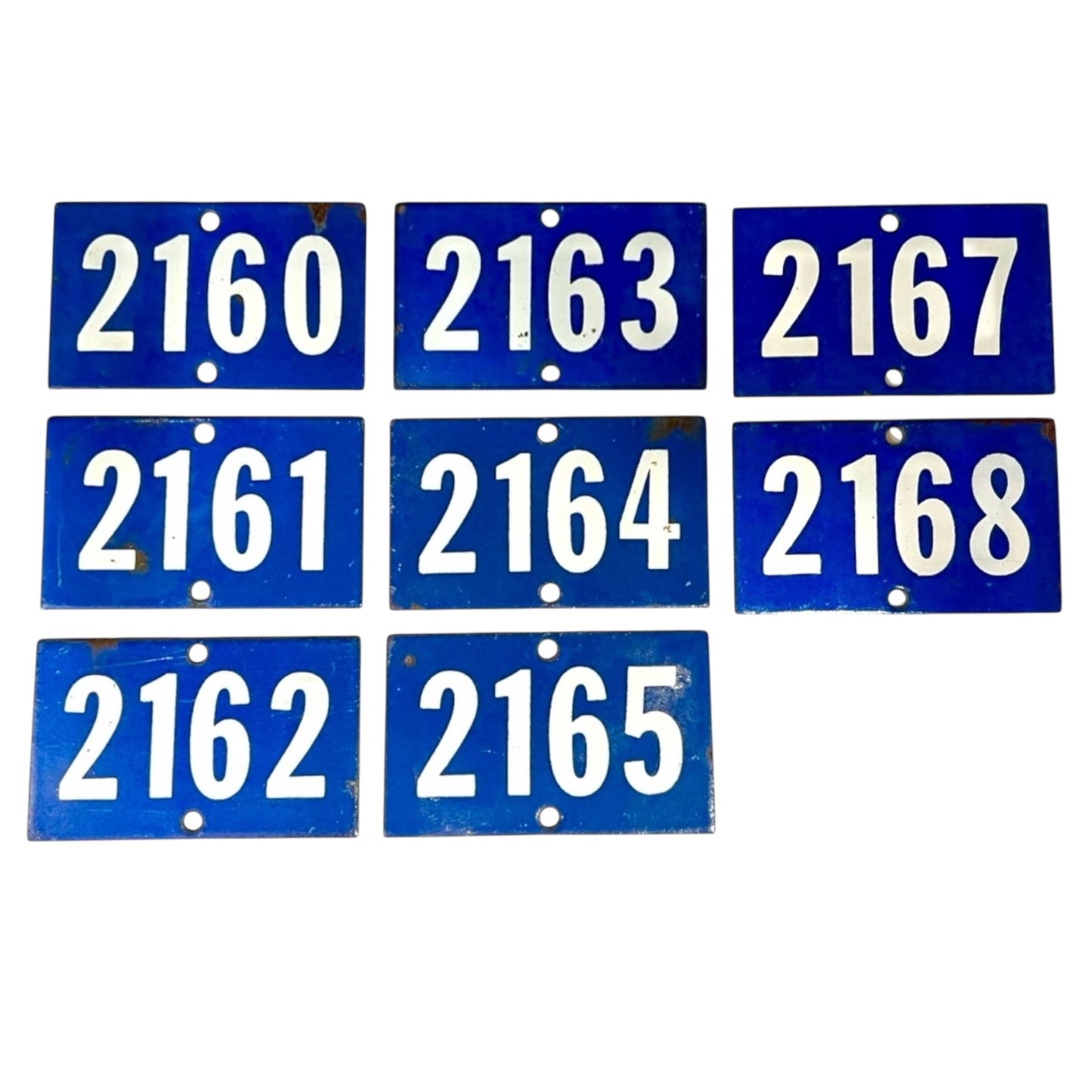Vintage French Blue Enamel Door Number or Gatepost Numbers