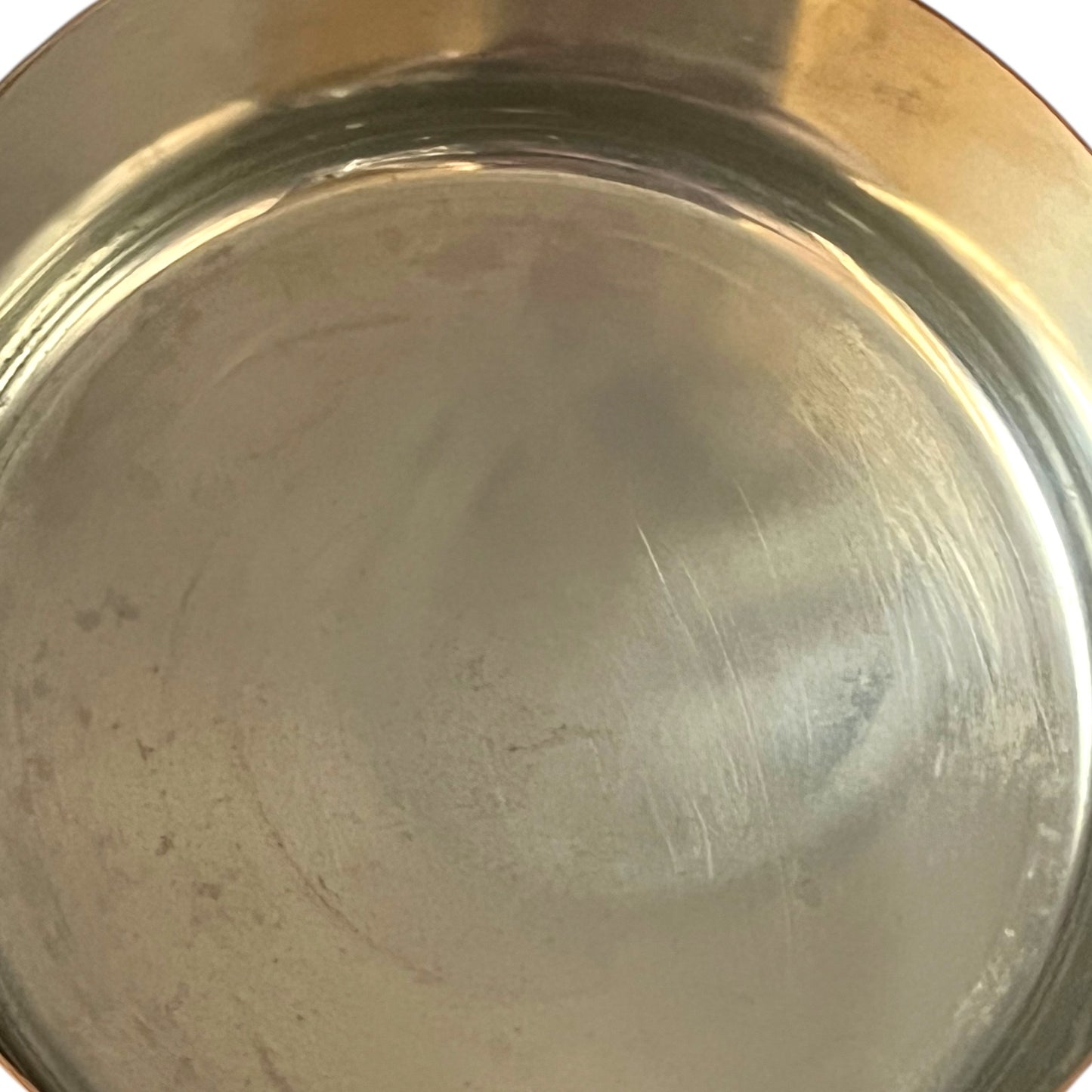 inside of tin lined copper pan