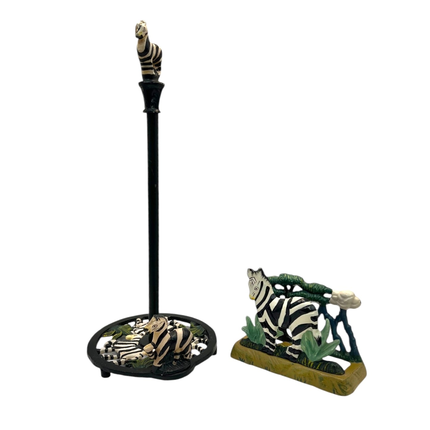Cast Iron Zebra Kitchen Roll Holder & Serviette Holder, Country Kitchen