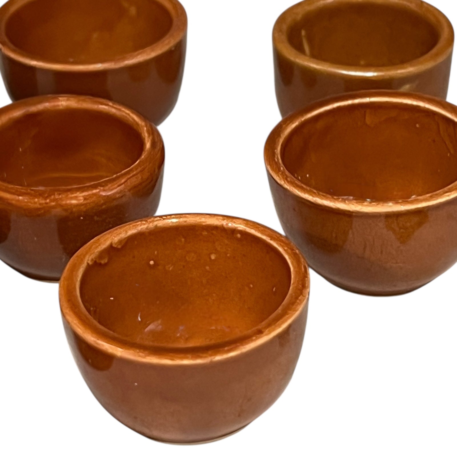 Set of 8 Vintage French Ceramic Escargot Cups, Small Snail Serving Pots for sale