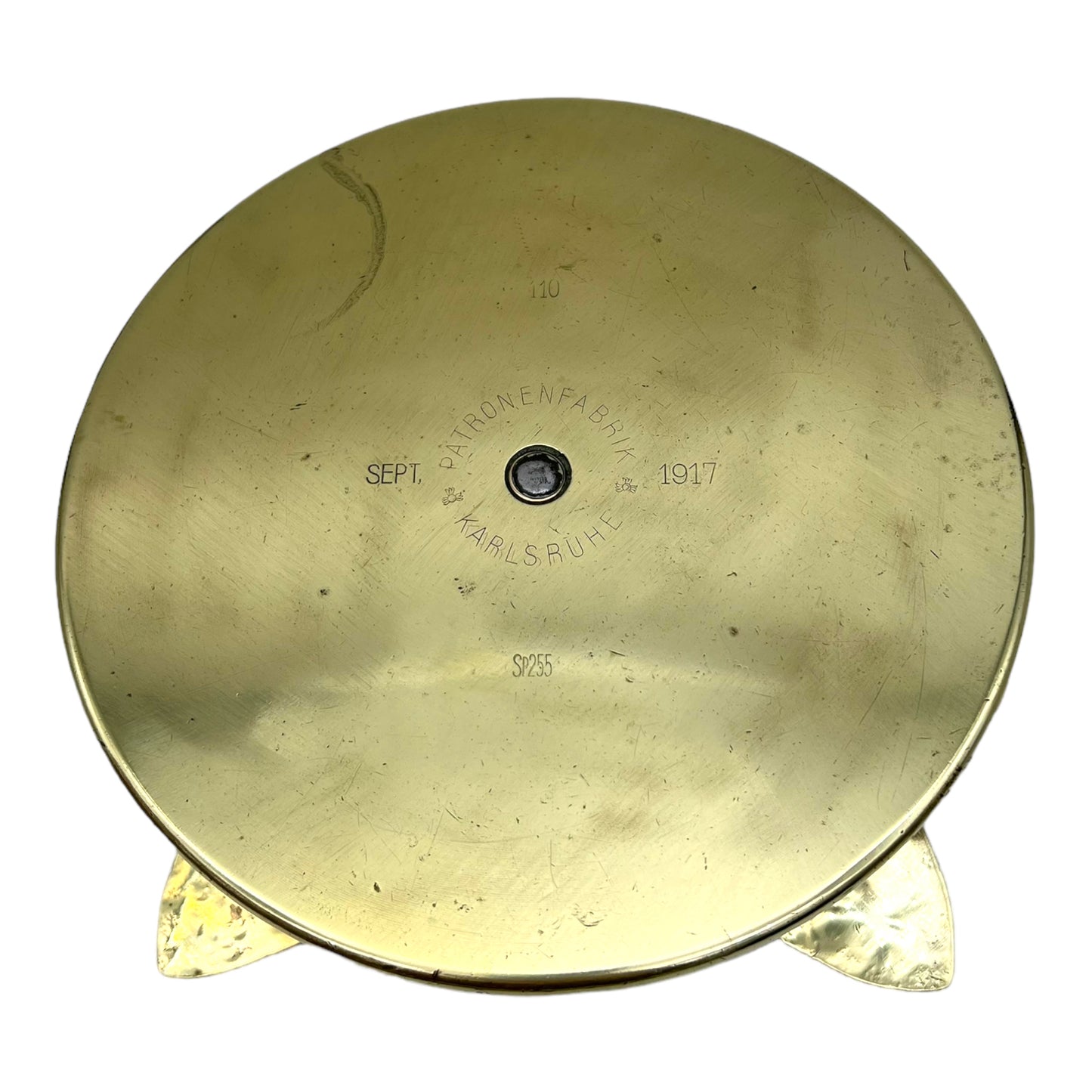 image 3 German WW1 solid brass trench art pot stand