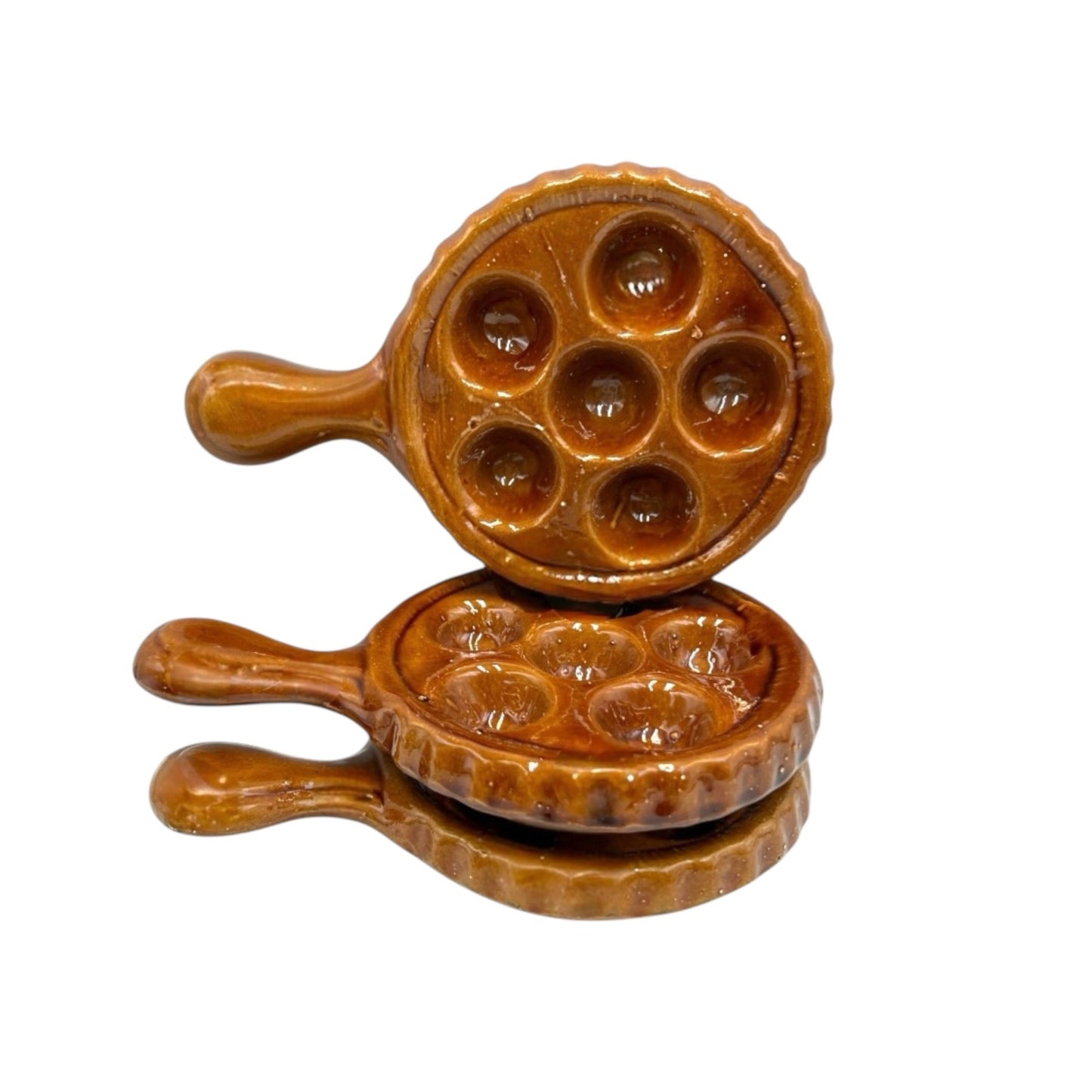 Set of 3 French Rustic Ceramic Escargot Dishes, Vintage Snail Pots Plates for sale from All Things French Store