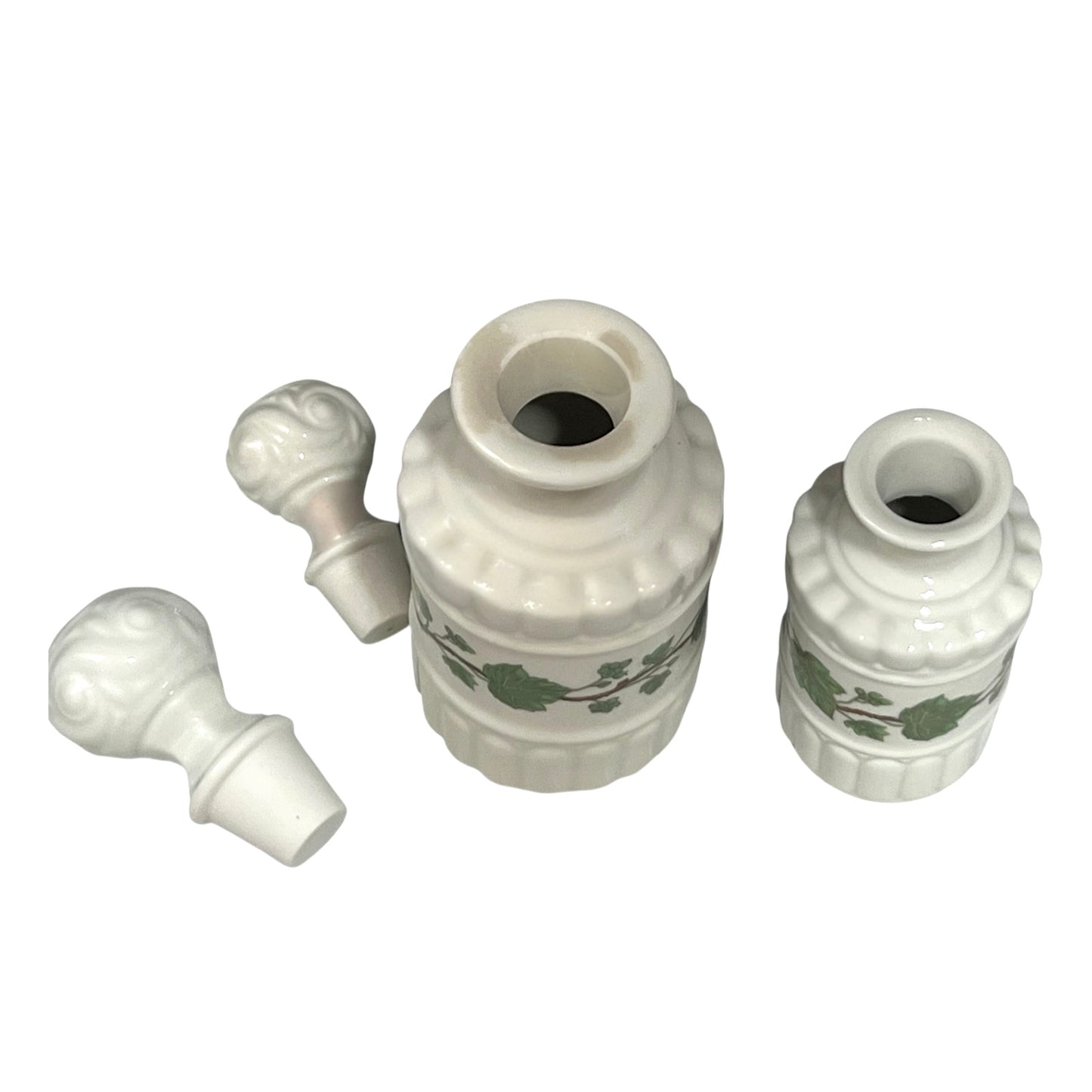 French Vintage Paris Porcelain Bathroom Accessories, Ceramic Lotion Bottles