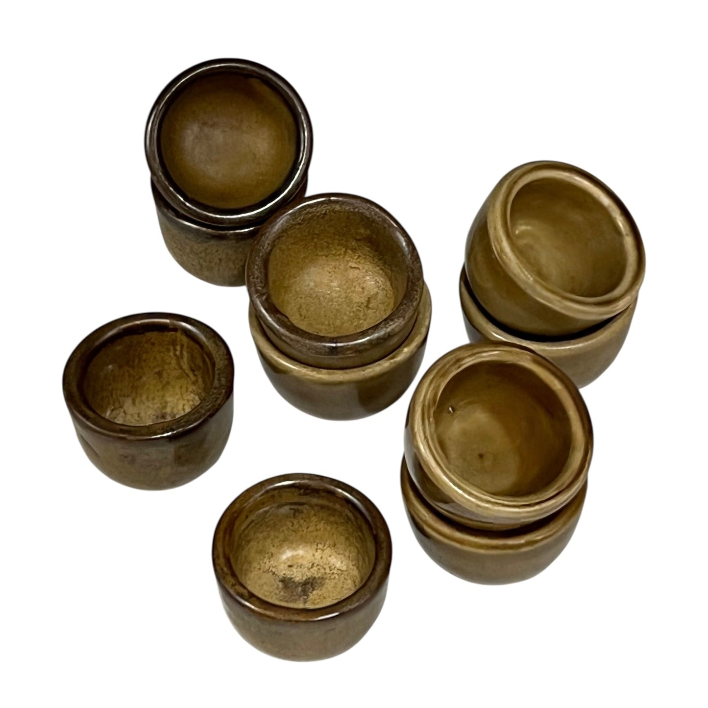 Set of 10 Vintage French Ceramic Escargot Cups, Small Snail Serving Pots for sale from All Things French Store