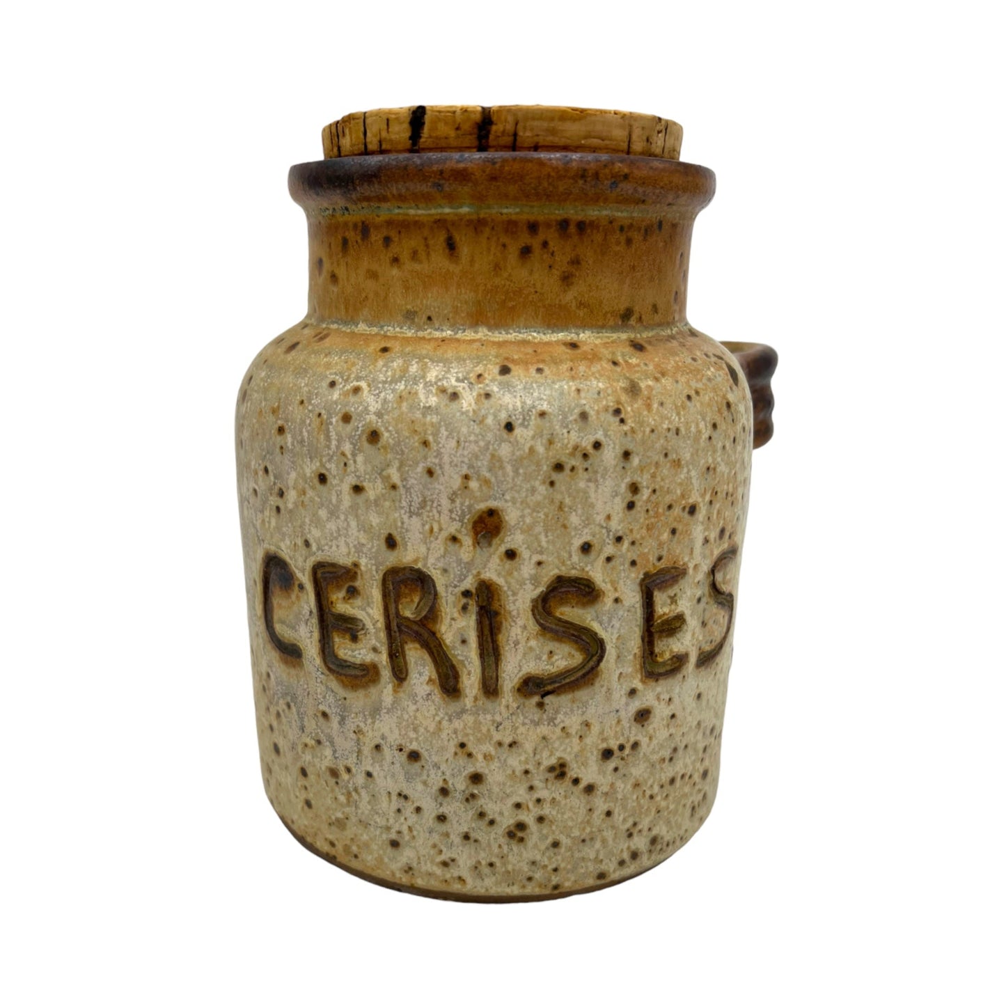 image French rustic vintage pottery cherry jar sold by All Things French Store