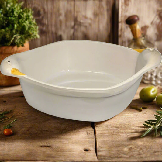 French Goose Shaped Casserole Dish, Goose Roasting Pot, Deep Pie Dish for sale