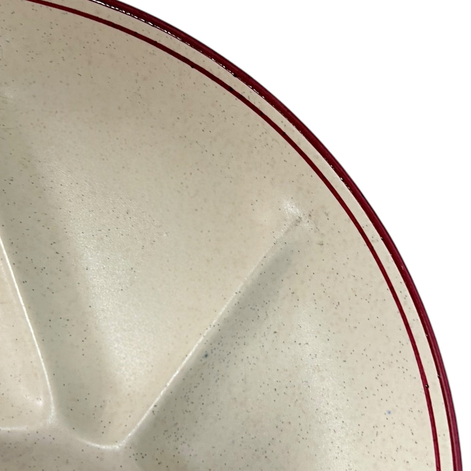 close up detail view of French Vintage Fondue Plates