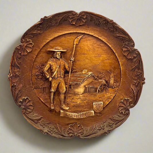 Vintage Wooden French Wall Plaque Decorative Carved 3D Art Rural Scene for sale from All Things French Store