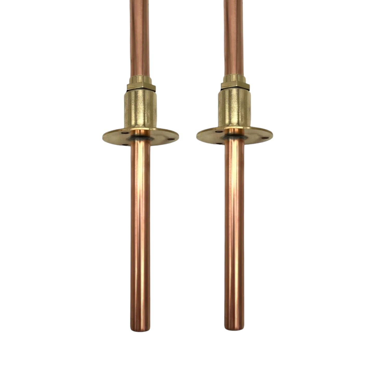 image Pair of handmade copper and brass kitchen or bathroom taps