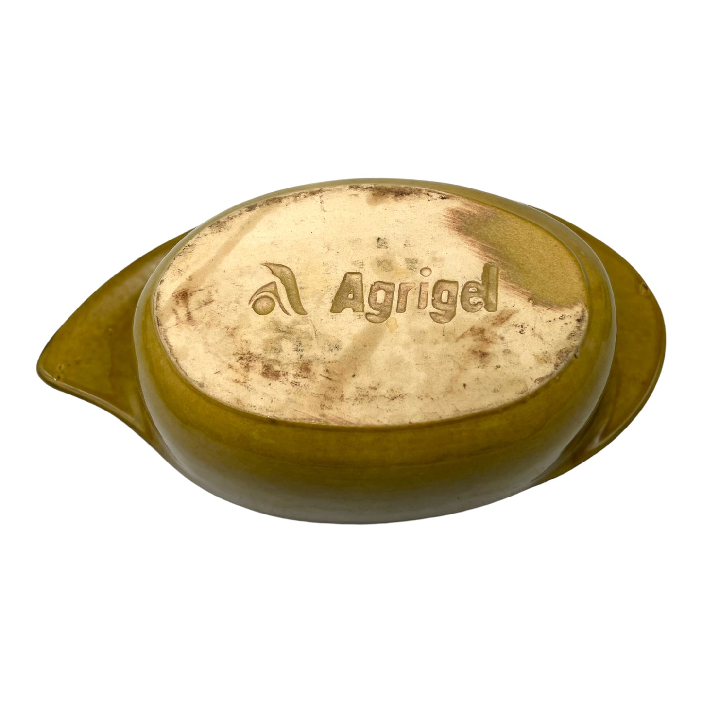 image French green ceramic fish shaped dish
