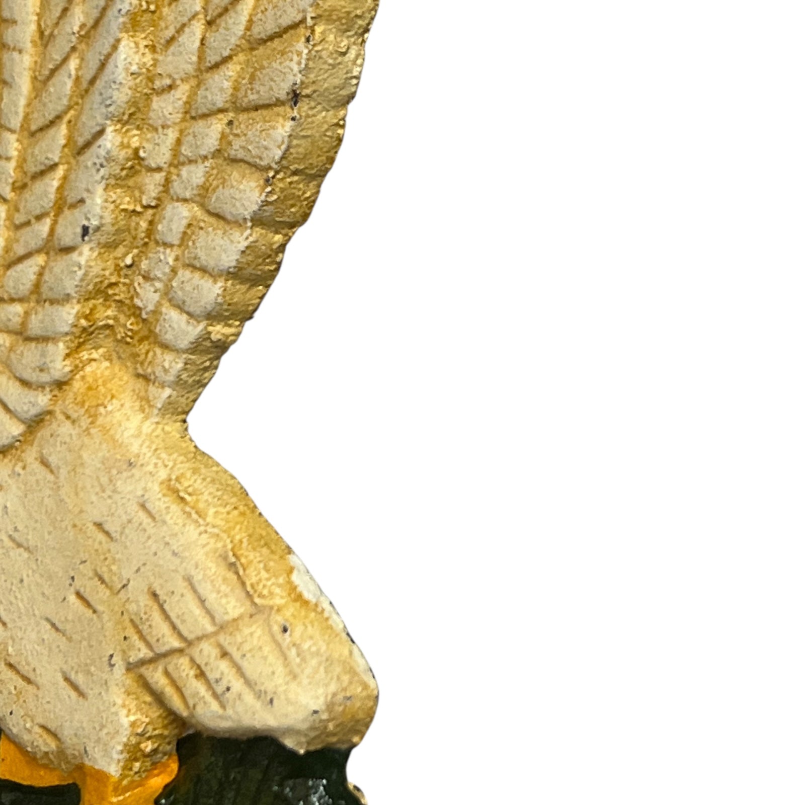 close up of goose toilet paper holder on a white background