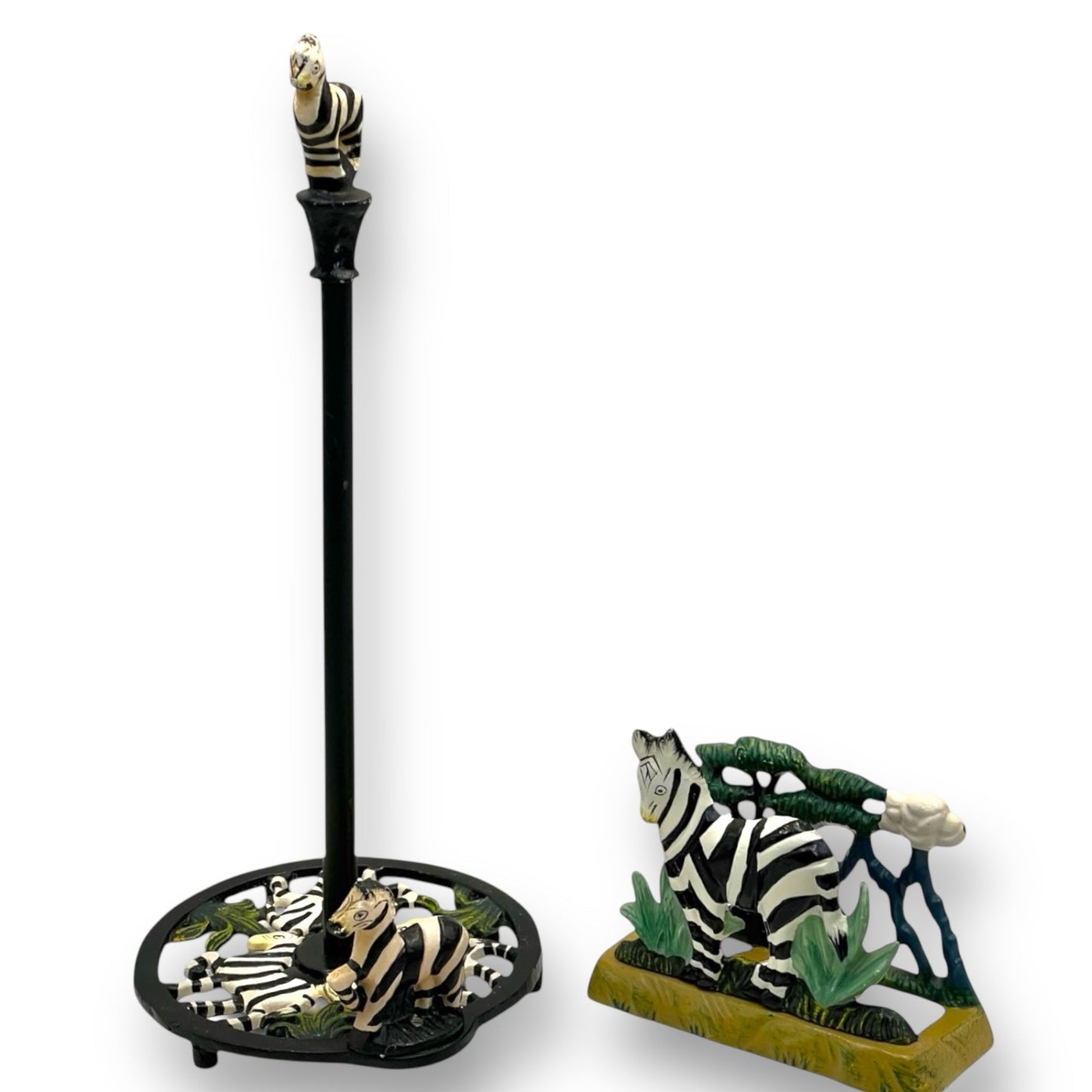Cast Iron Zebra Kitchen Roll Holder & Serviette Holder, Country Kitchen