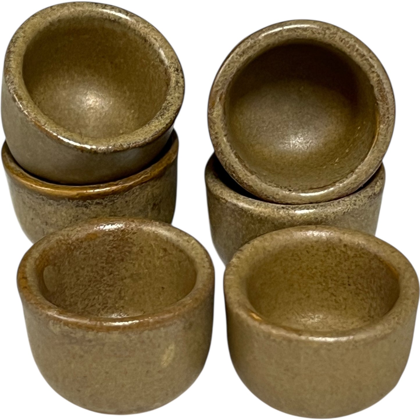 Set of 6 Vintage French Ceramic Escargot Cups, Small Snail Serving Pots