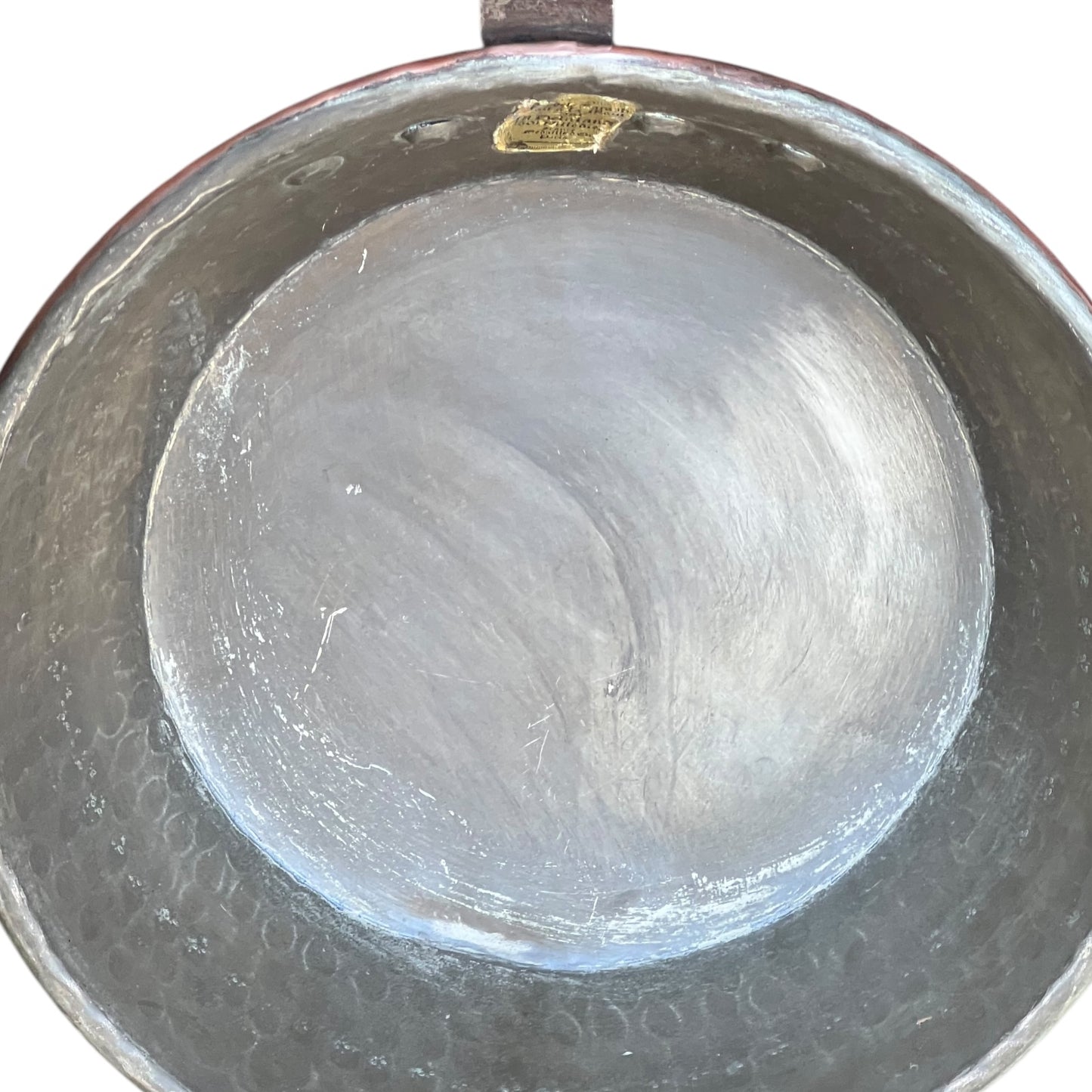 inside view of tin lined copper pan