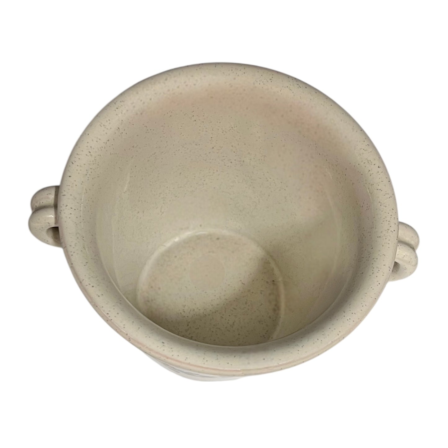 Inside of ice bucket on a white background