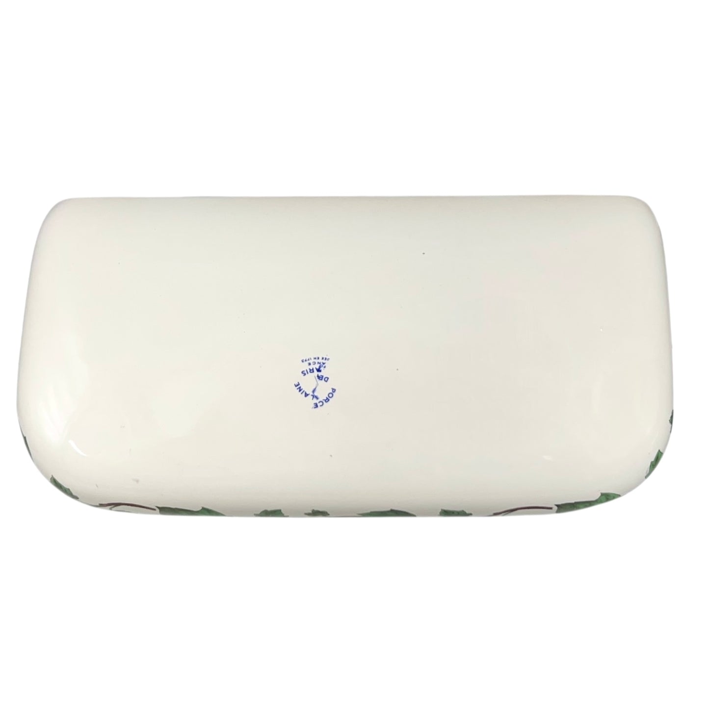 Rectangular white soap bar with a blue logo on a white background