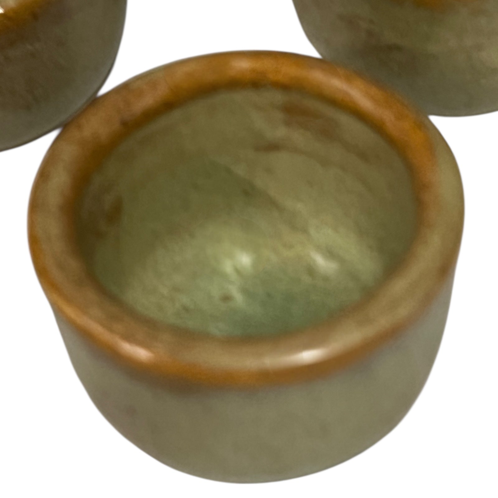 Set of 7 Vintage French Ceramic Escargot Cups, Small Snail Serving Pots