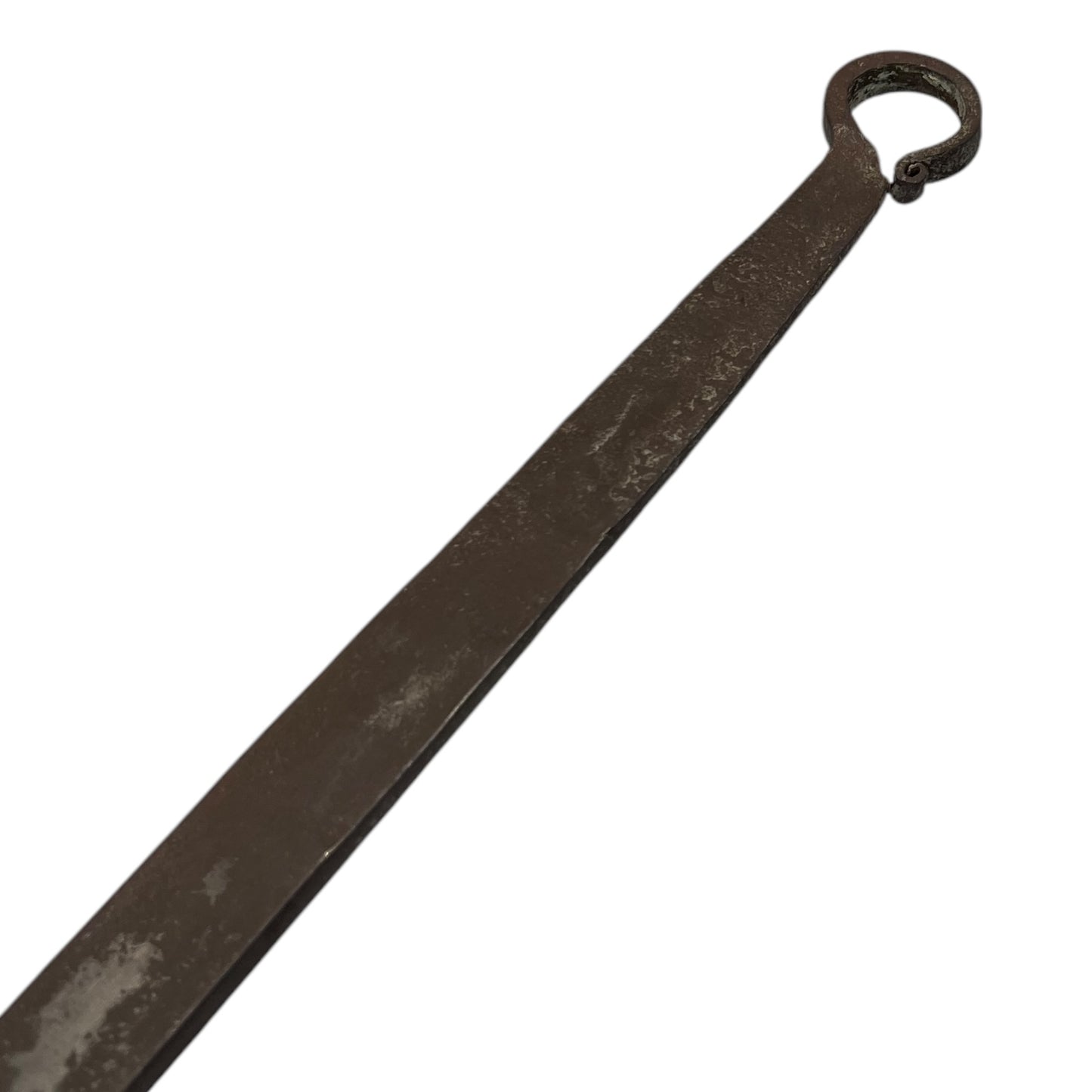 copper pan close up of handle