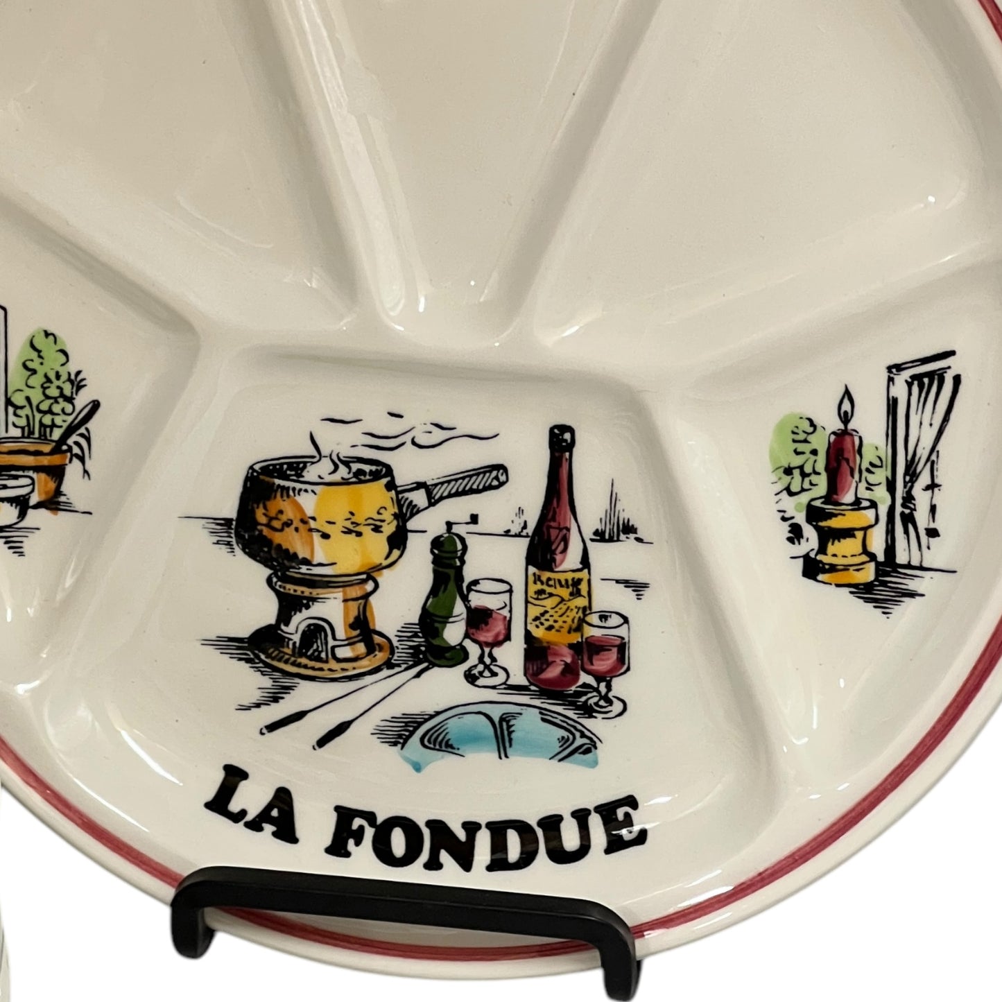 close up of Gien la fondue plate