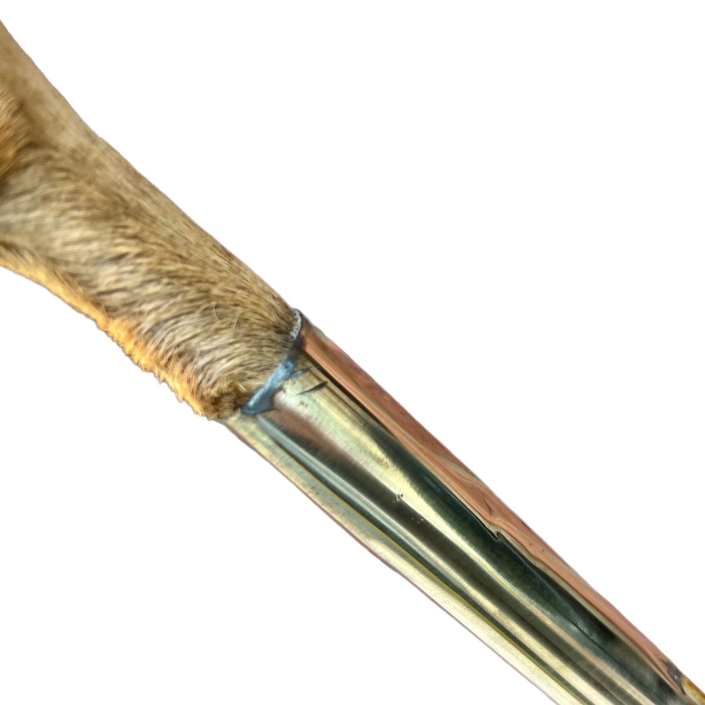 French vintage deer hoof handle bamboo walking cane stick