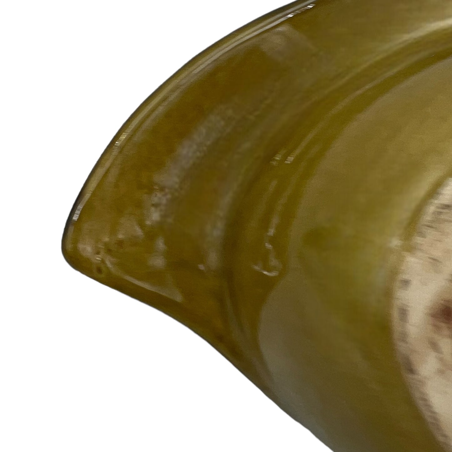image French green ceramic fish shaped dish