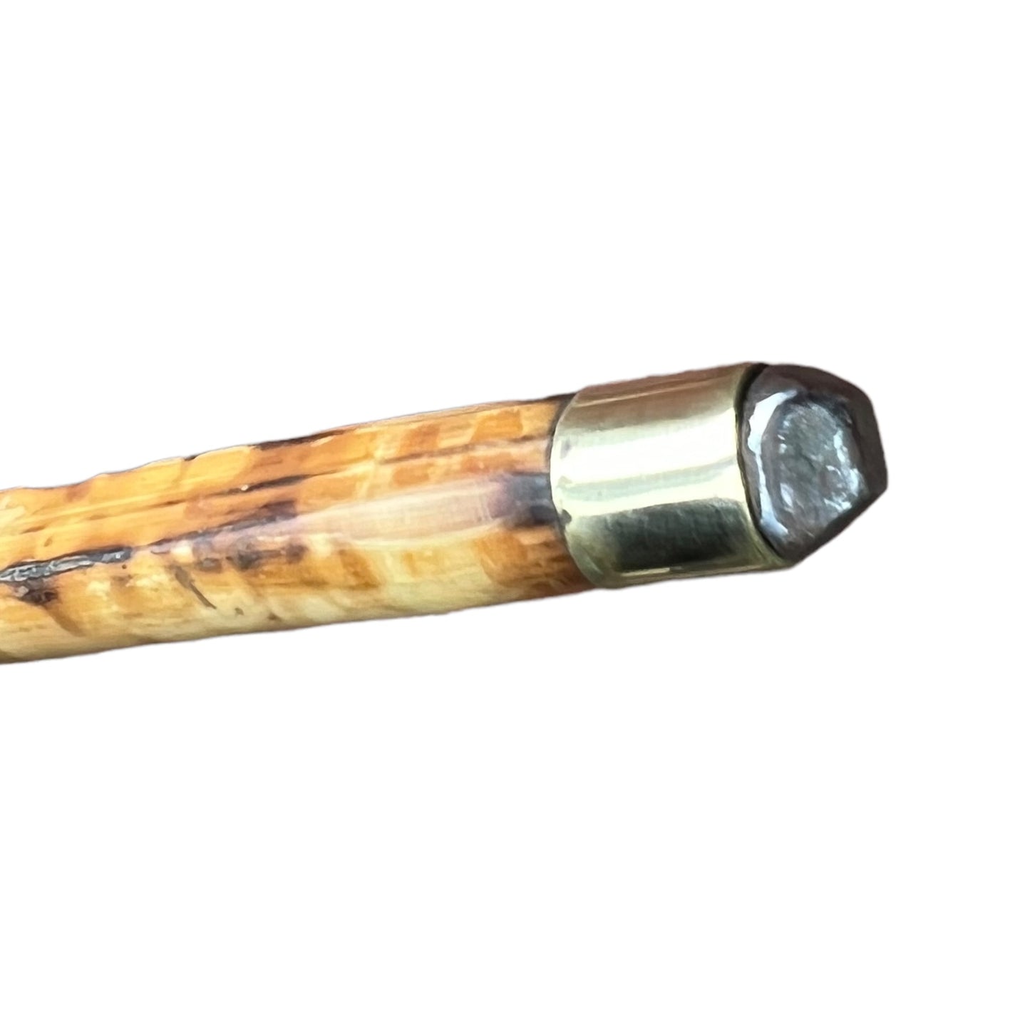 French vintage deer hoof handle bamboo walking cane stick