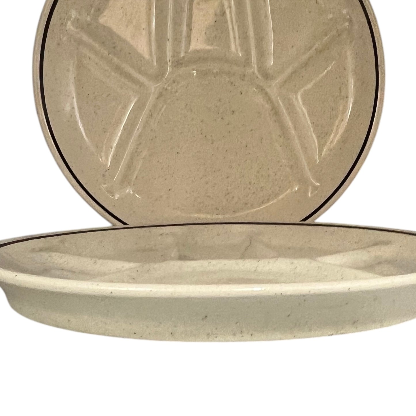 side view of fondue plates