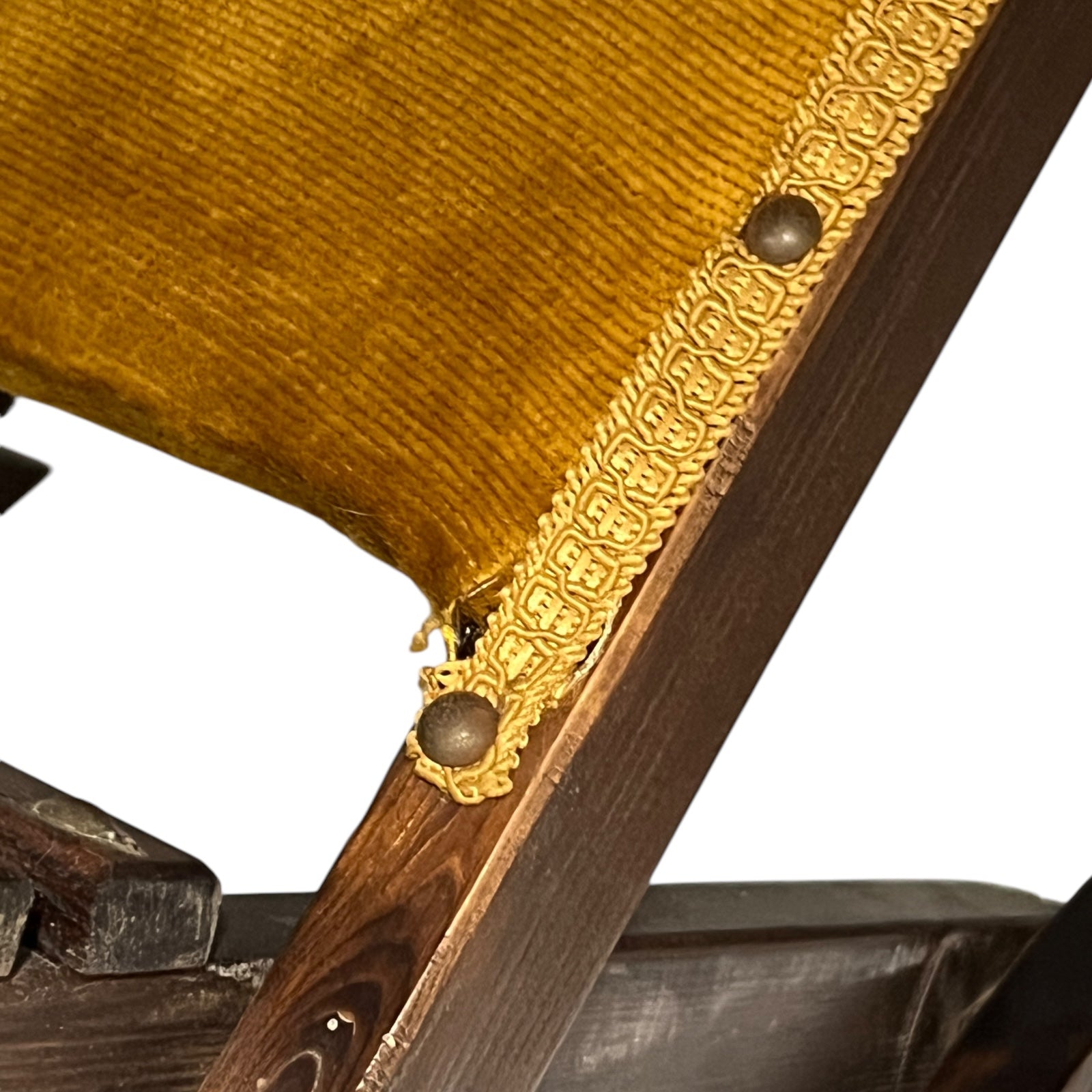 upholstery detail of foot stool