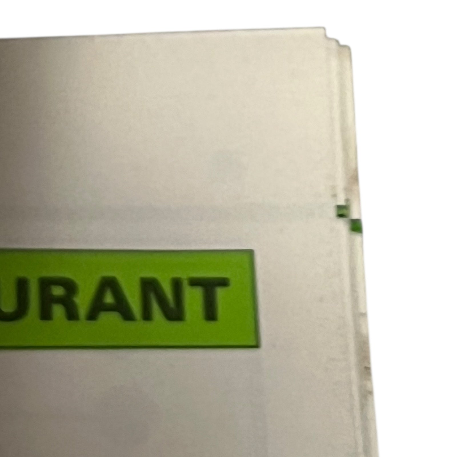 close up image of service manual