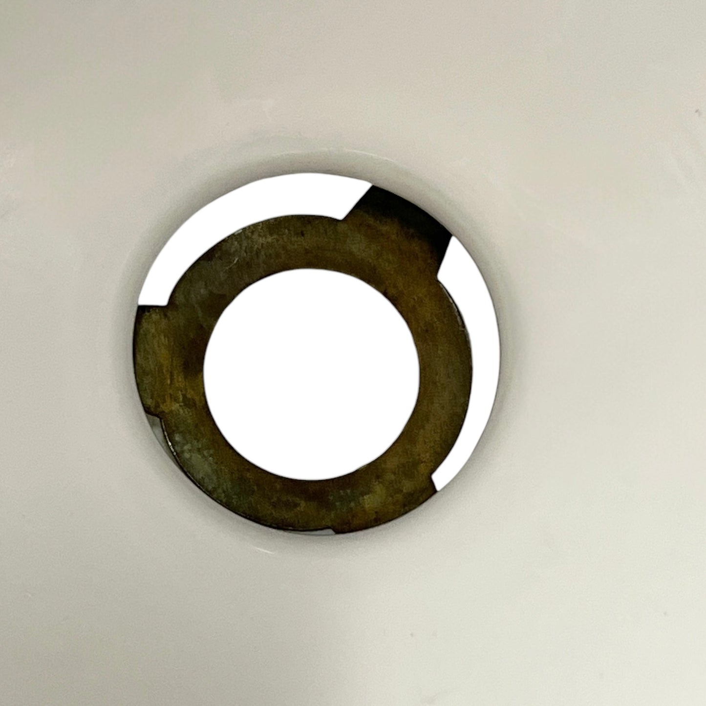 underside of white glass lampshade