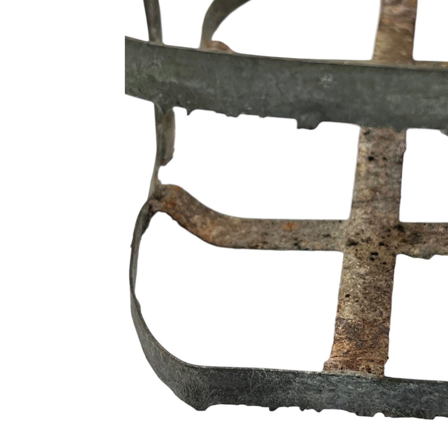 Vintage French Galvanized Metal Wine Milk Bottle Carrier, Holder 1950s/60s