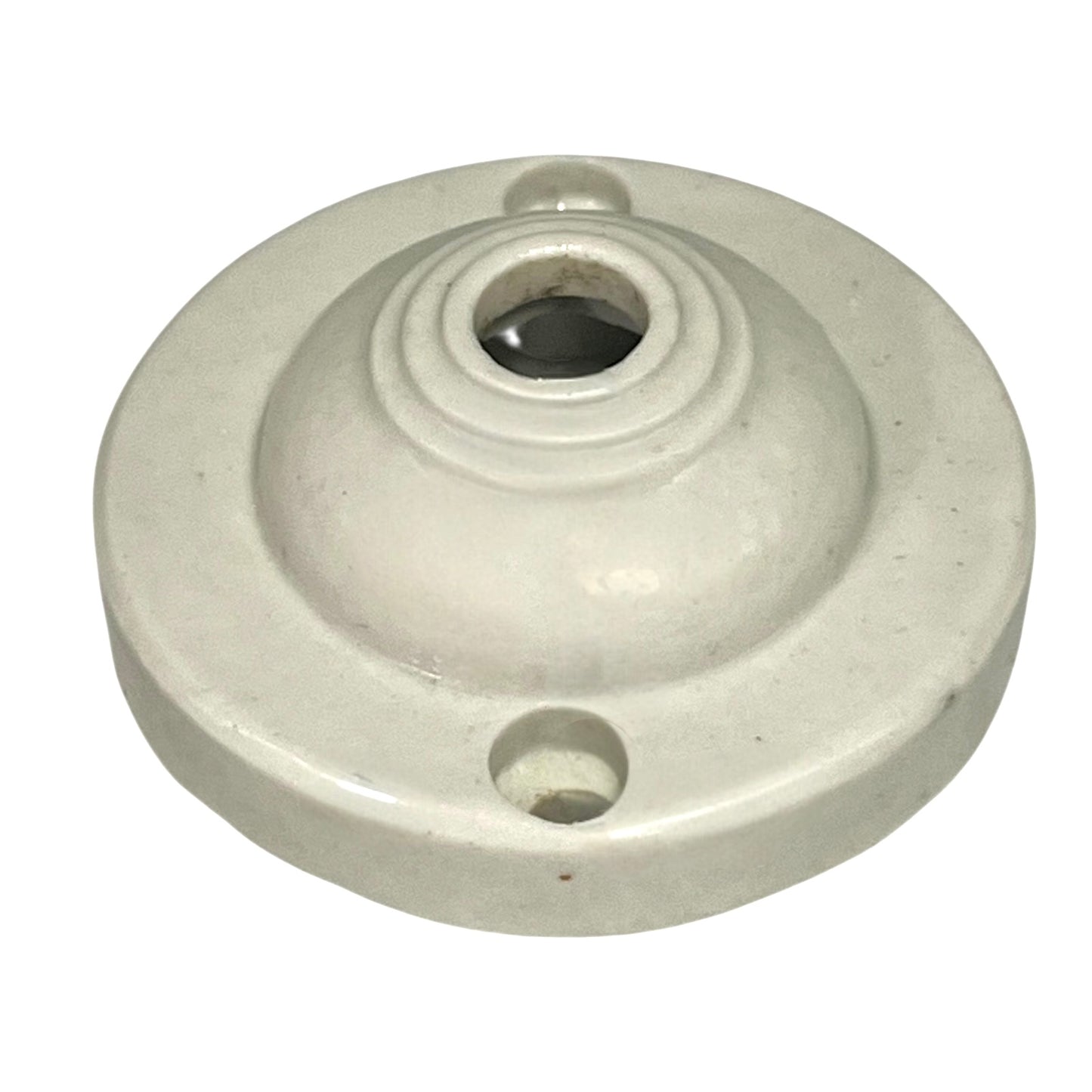Vintage French Ceramic Ceiling Rose, Chandelier Ceiling Fitting Wire Cover