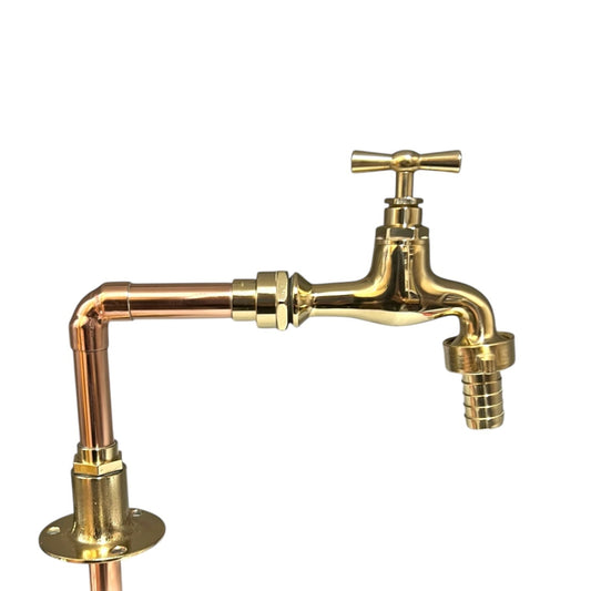 Traditional Brass and Copper Basin Tap, Copper Bathroom or Kitchen Tap