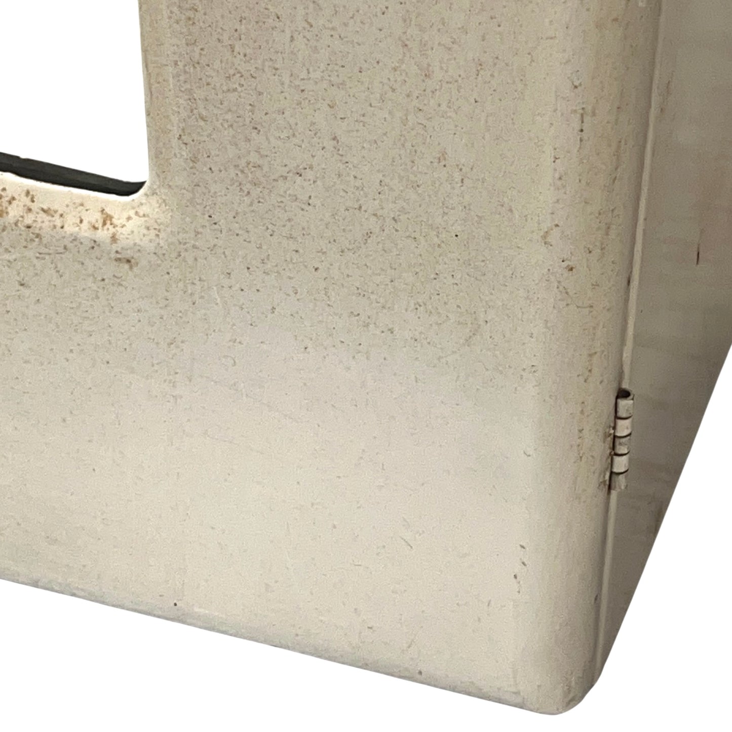 Close-up of a bathroom cabinet door.