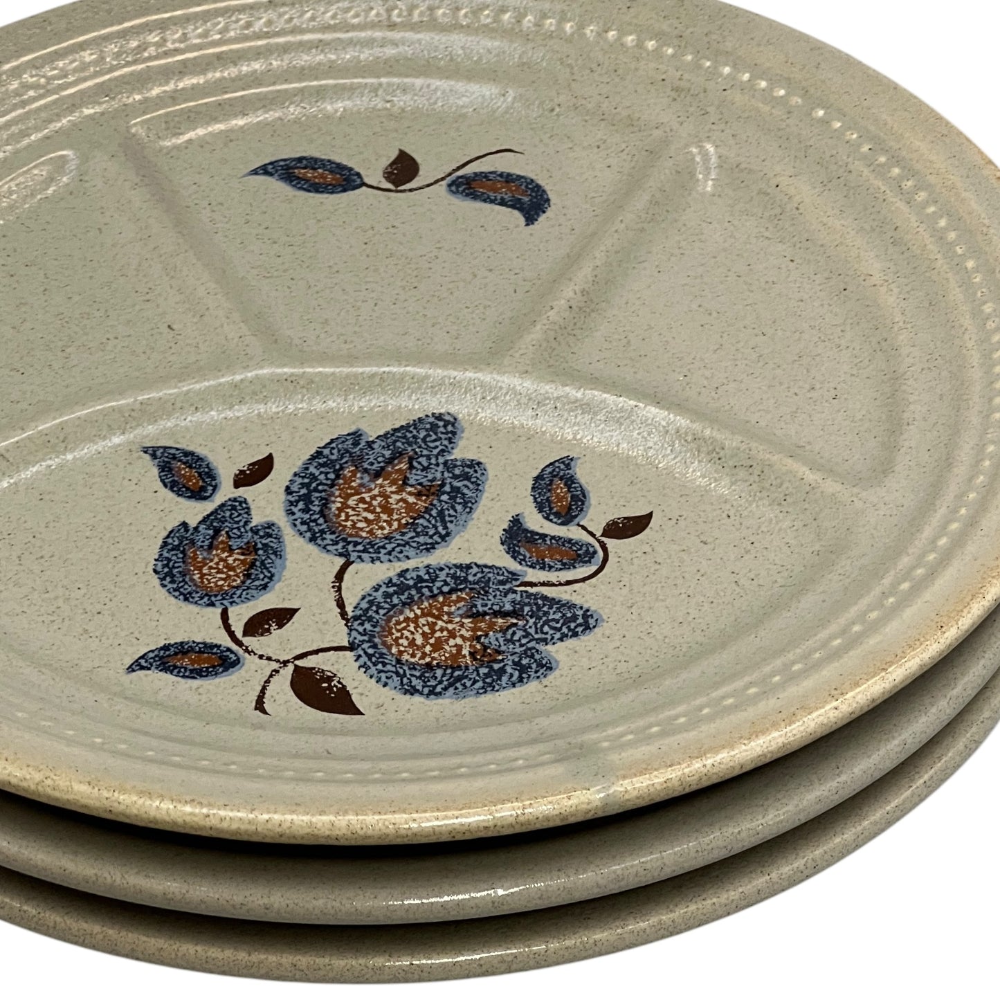 close view of divided French vintage plate