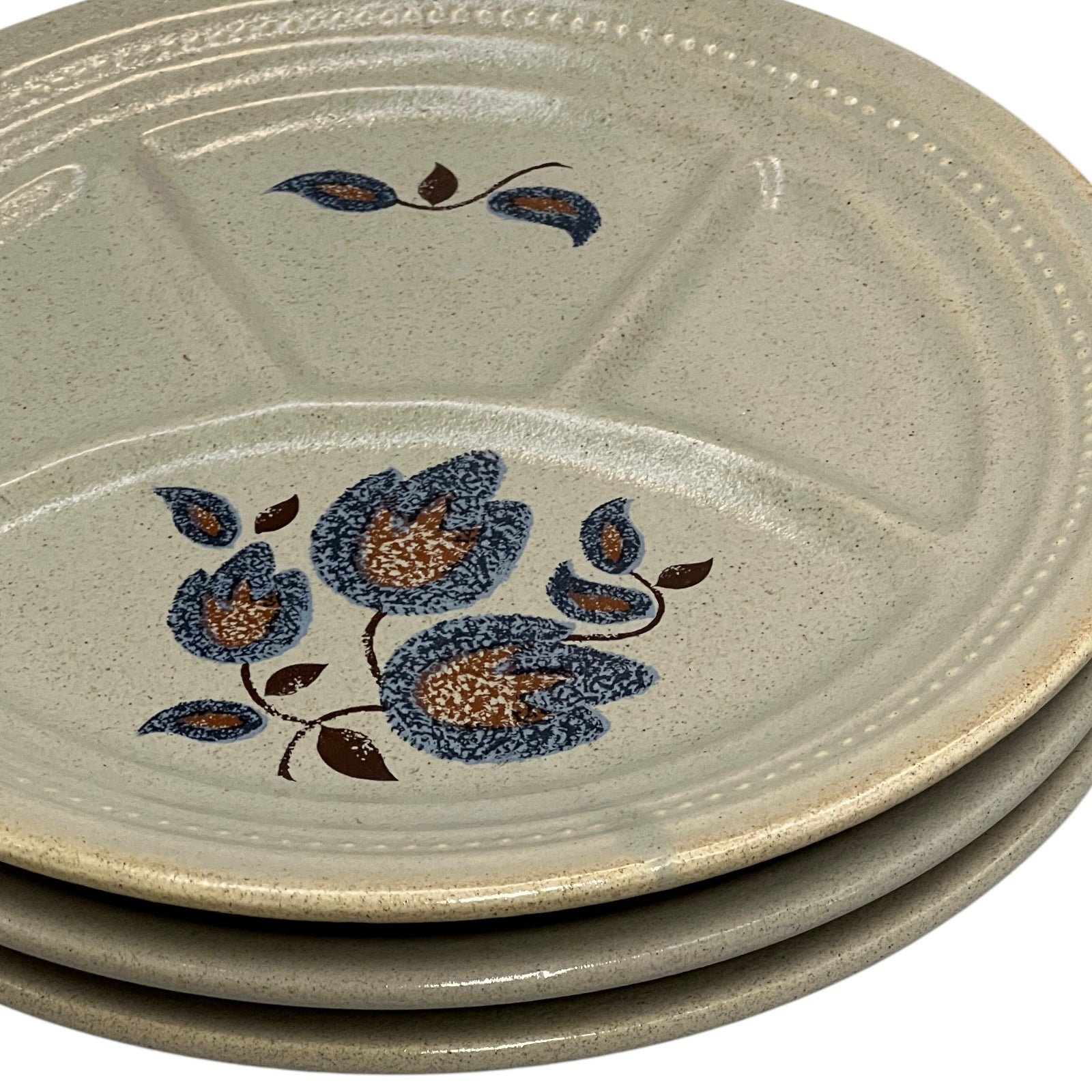 close view of divided French vintage plate