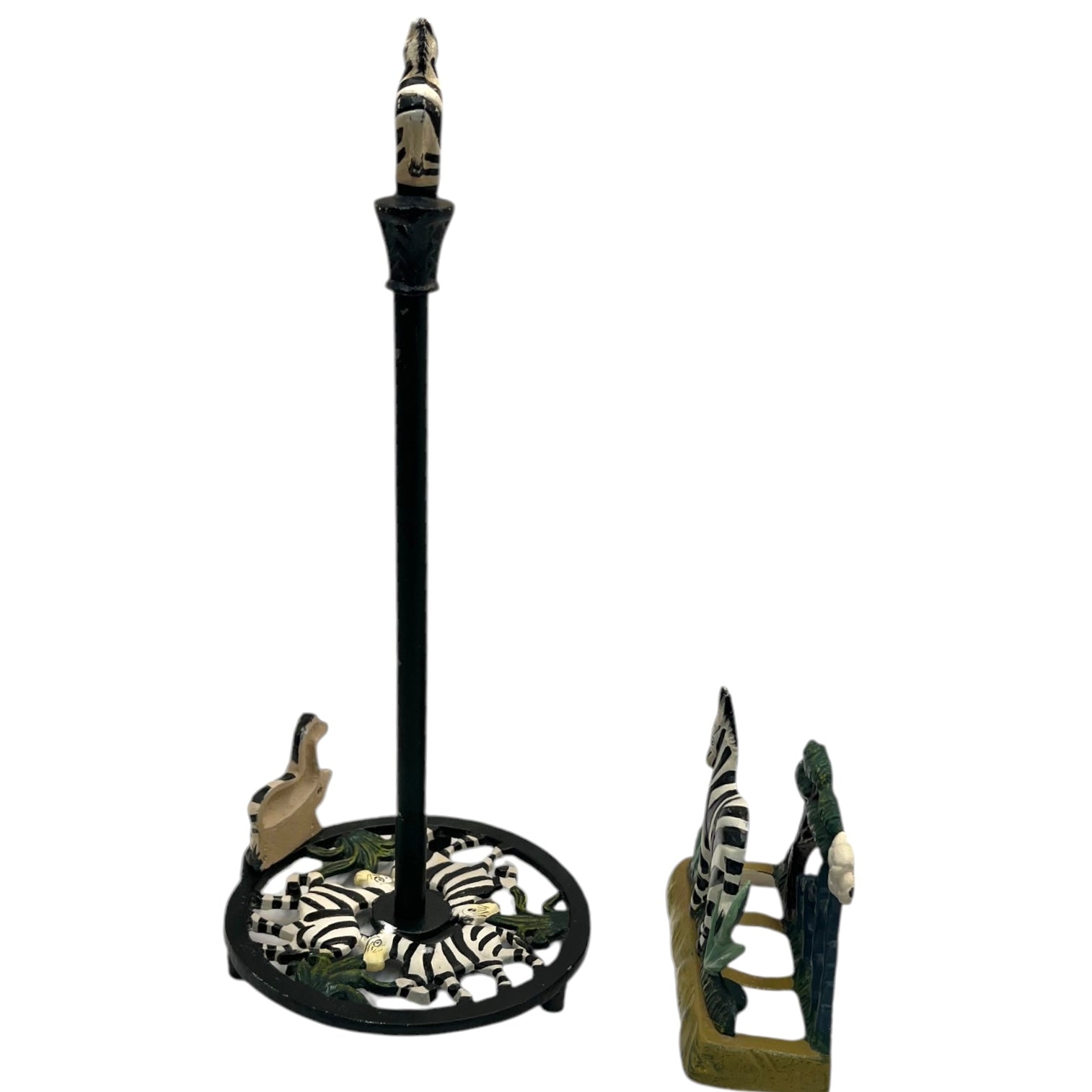 Cast Iron Zebra Kitchen Roll Holder & Serviette Holder, Country Kitchen