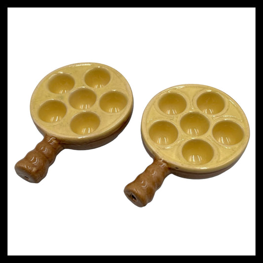 Pair of French escargot plates with 6 holes 