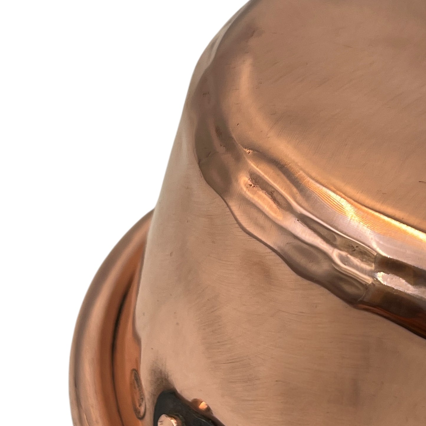 French Vintage Copper Hearth Pan Skillet close up detail view