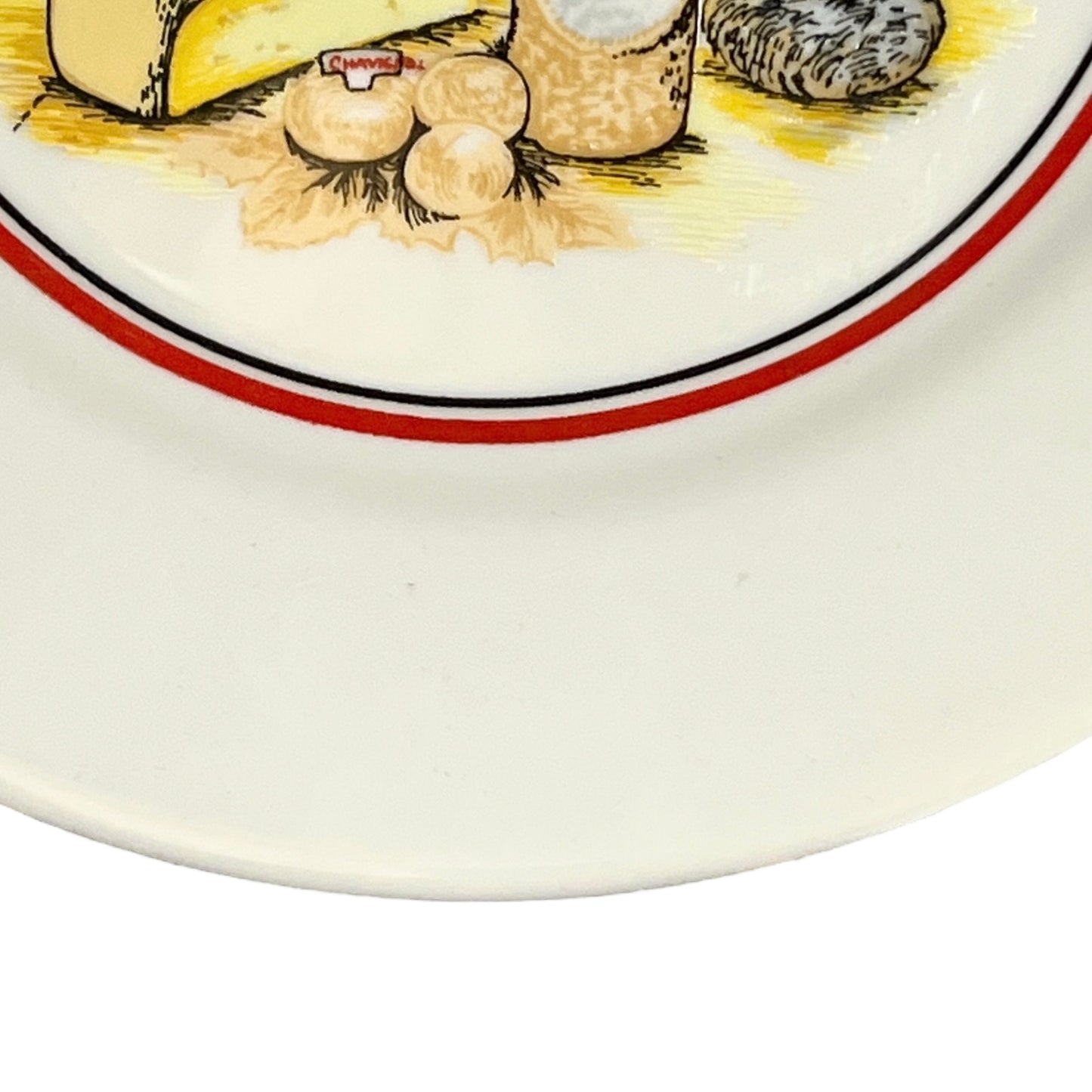 French Cheese Plates, Set of 6 with French Porcelain Les Fromages Plates