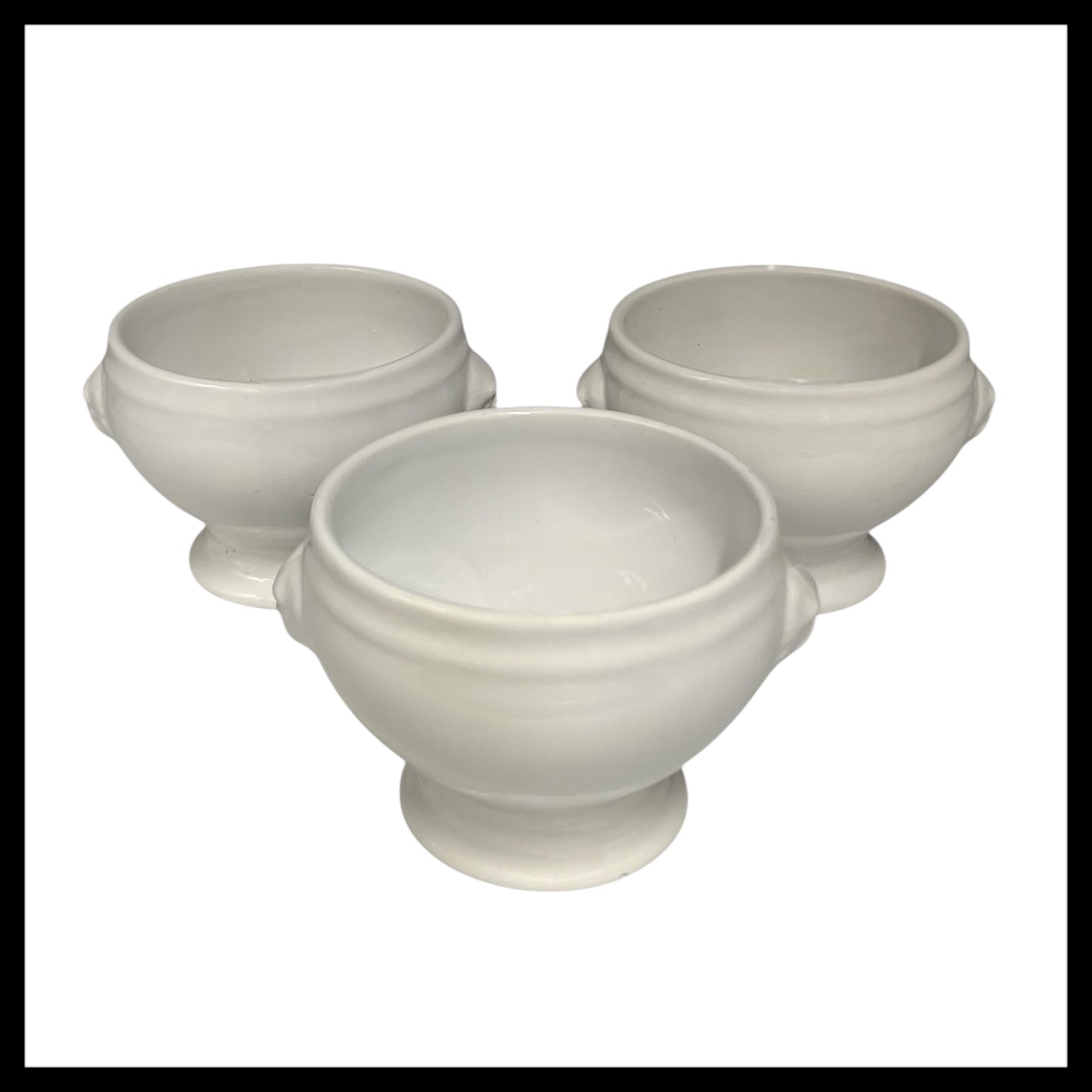 Lions Head Handle Bowls, 3 x Traditional French Onion Soup Bowls (A54)