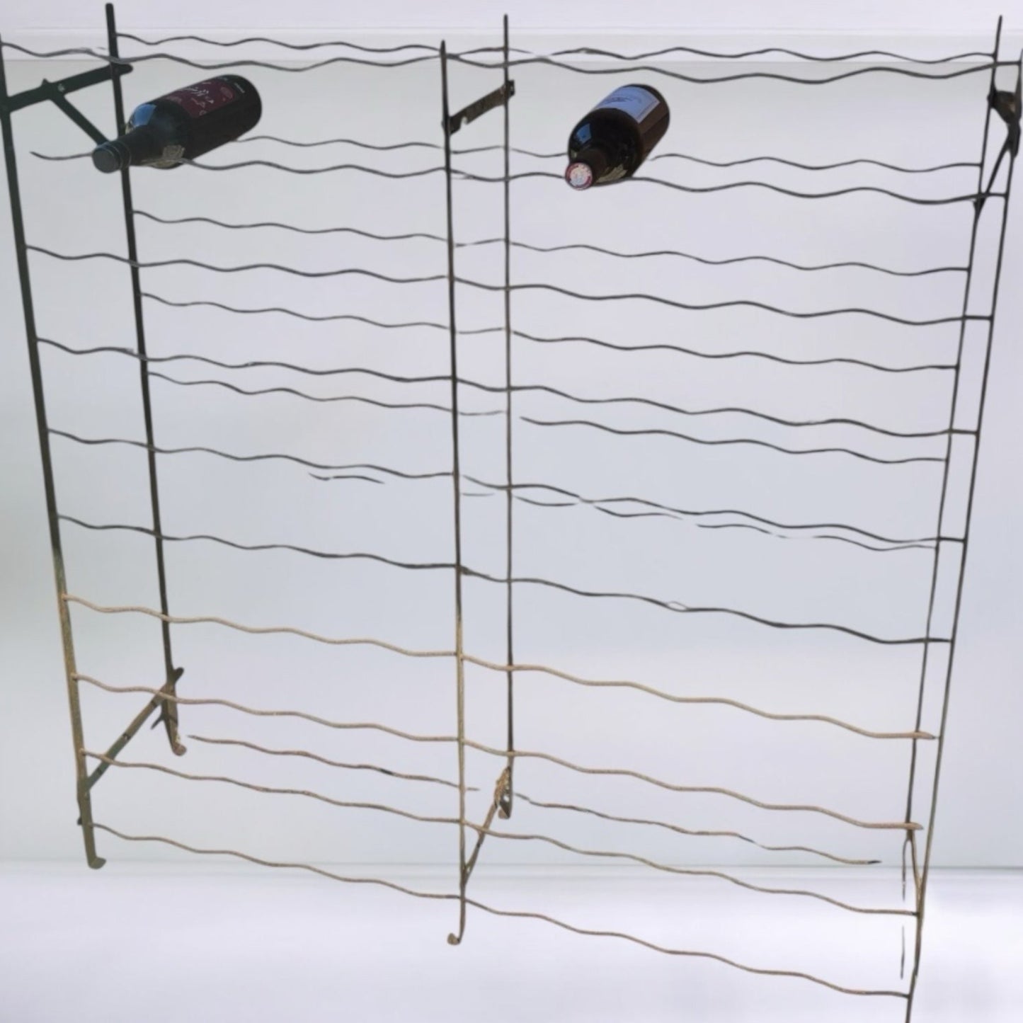 French Rigidex Style Wine 100 Bottle Rack, Vintage Metal Wine Cellar Rack for sale from All Things French Store