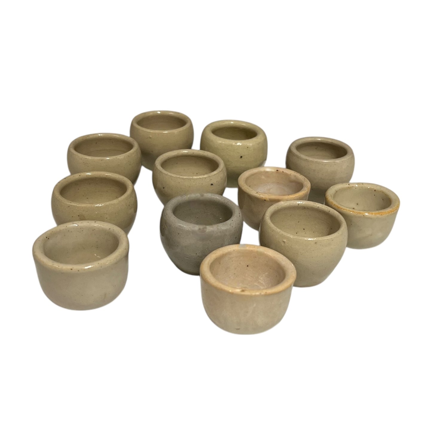 side view of French Ceramic Escargot Cups Pots