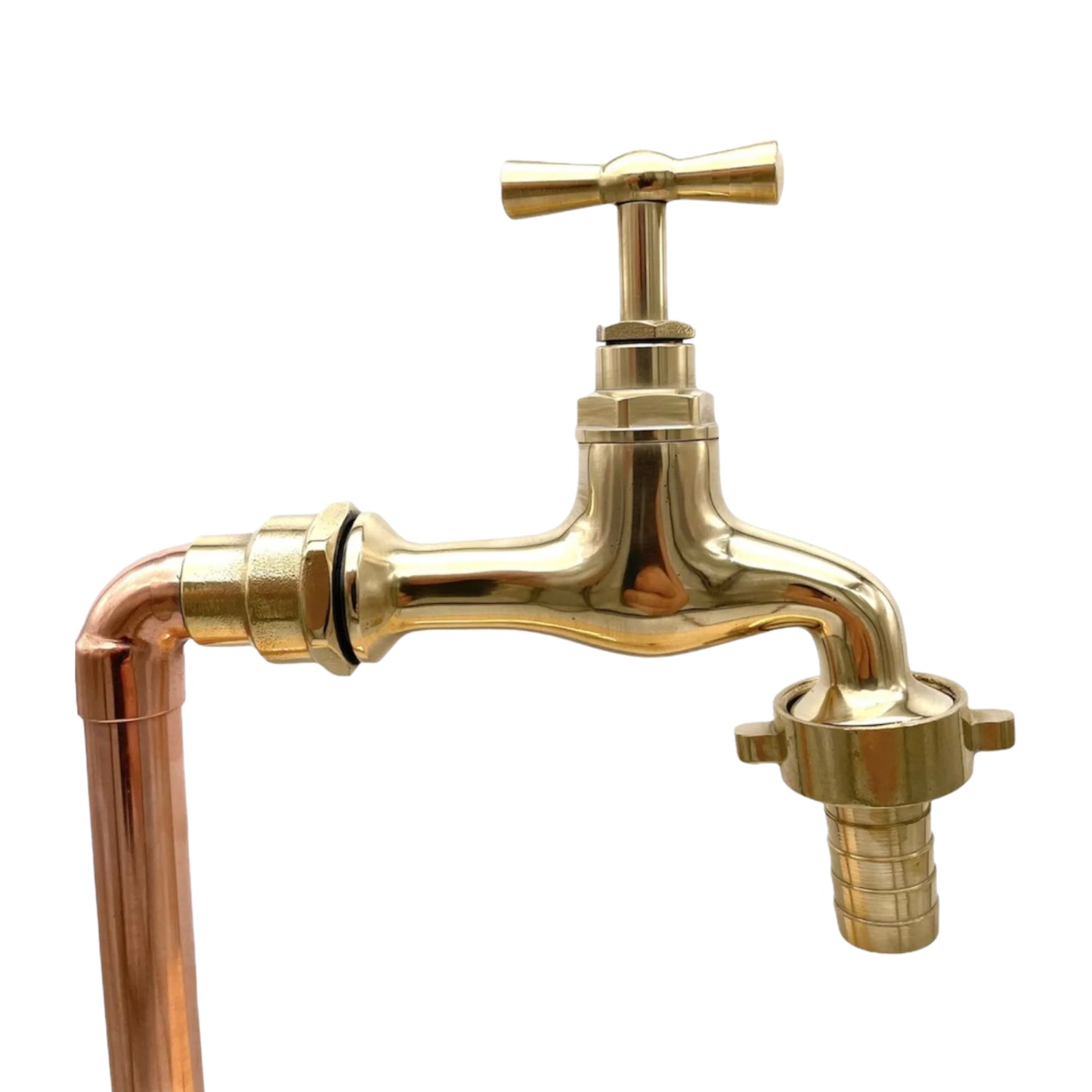 image Pair of handmade copper and brass kitchen or bathroom taps