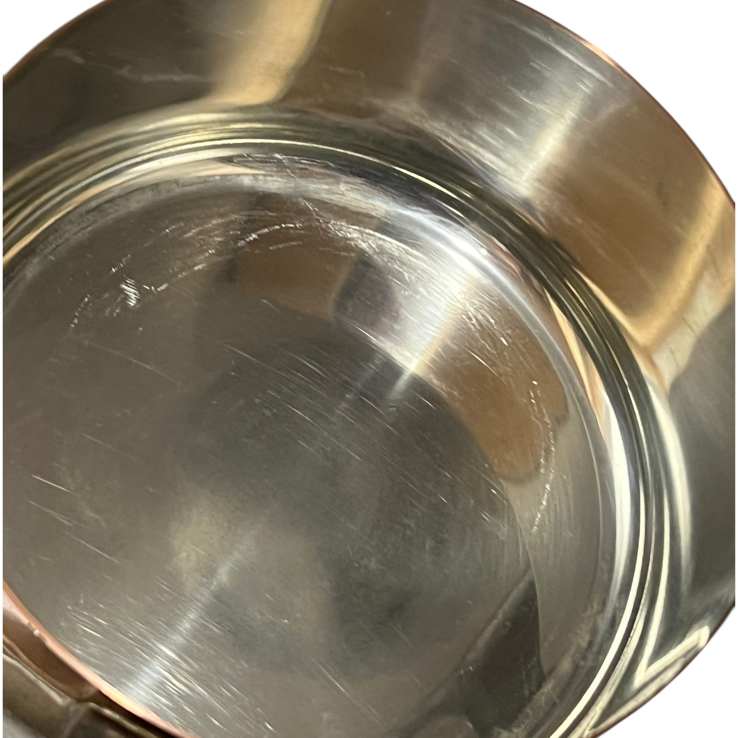 inside image of tin lined copper pan