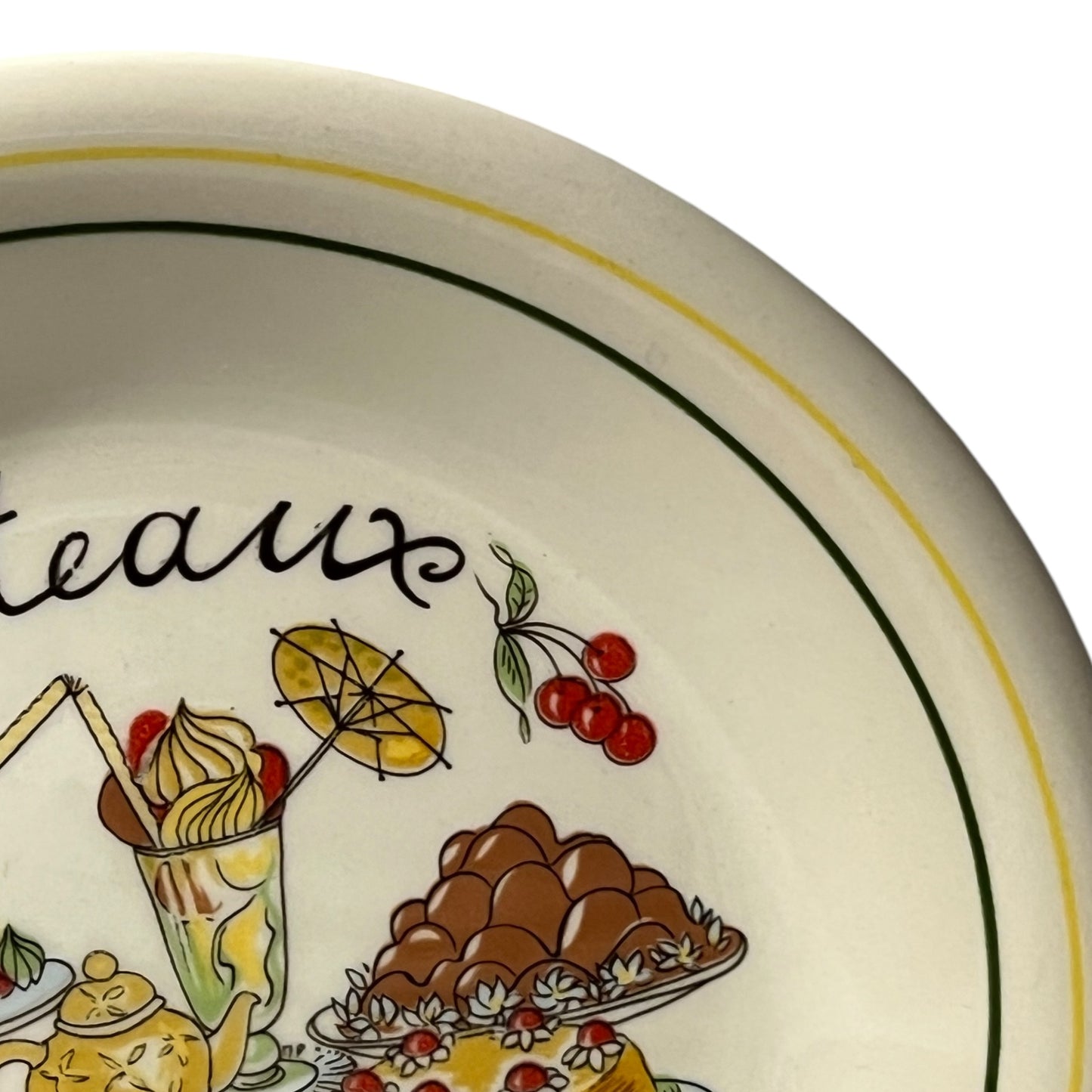 Set of 6 Vintage French Cake Plates, Gateaux Plate Set, Made in Italy
